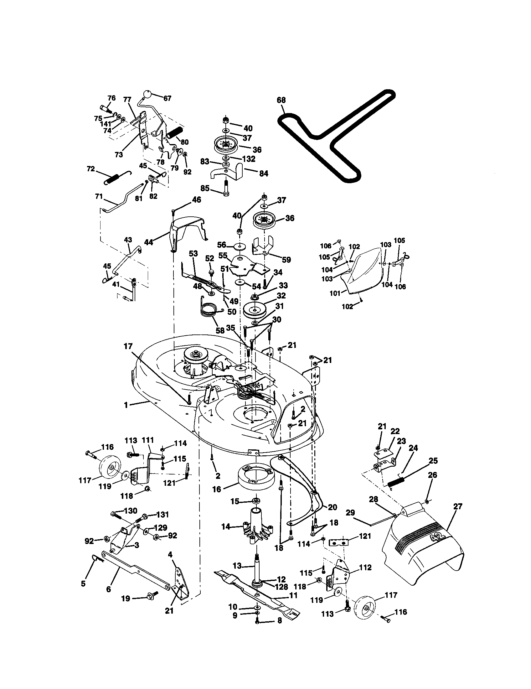 Craftsman 917271023 mower deck diagram