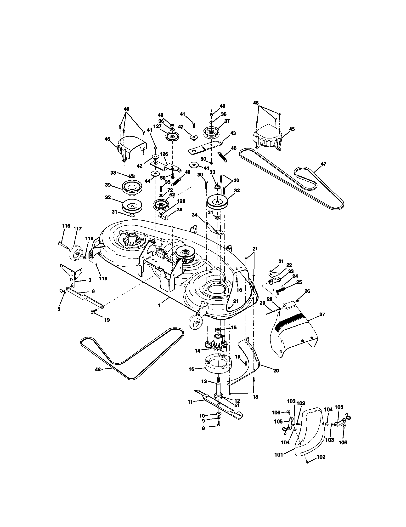 Craftsman 917273013 mower deck diagram