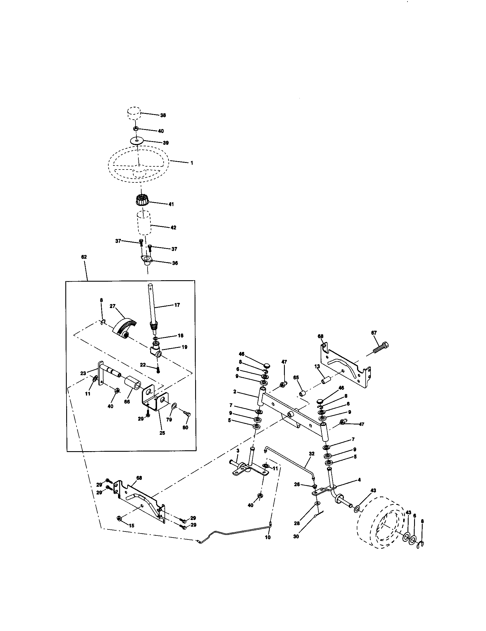 Craftsman 917270430 steering assembly diagram