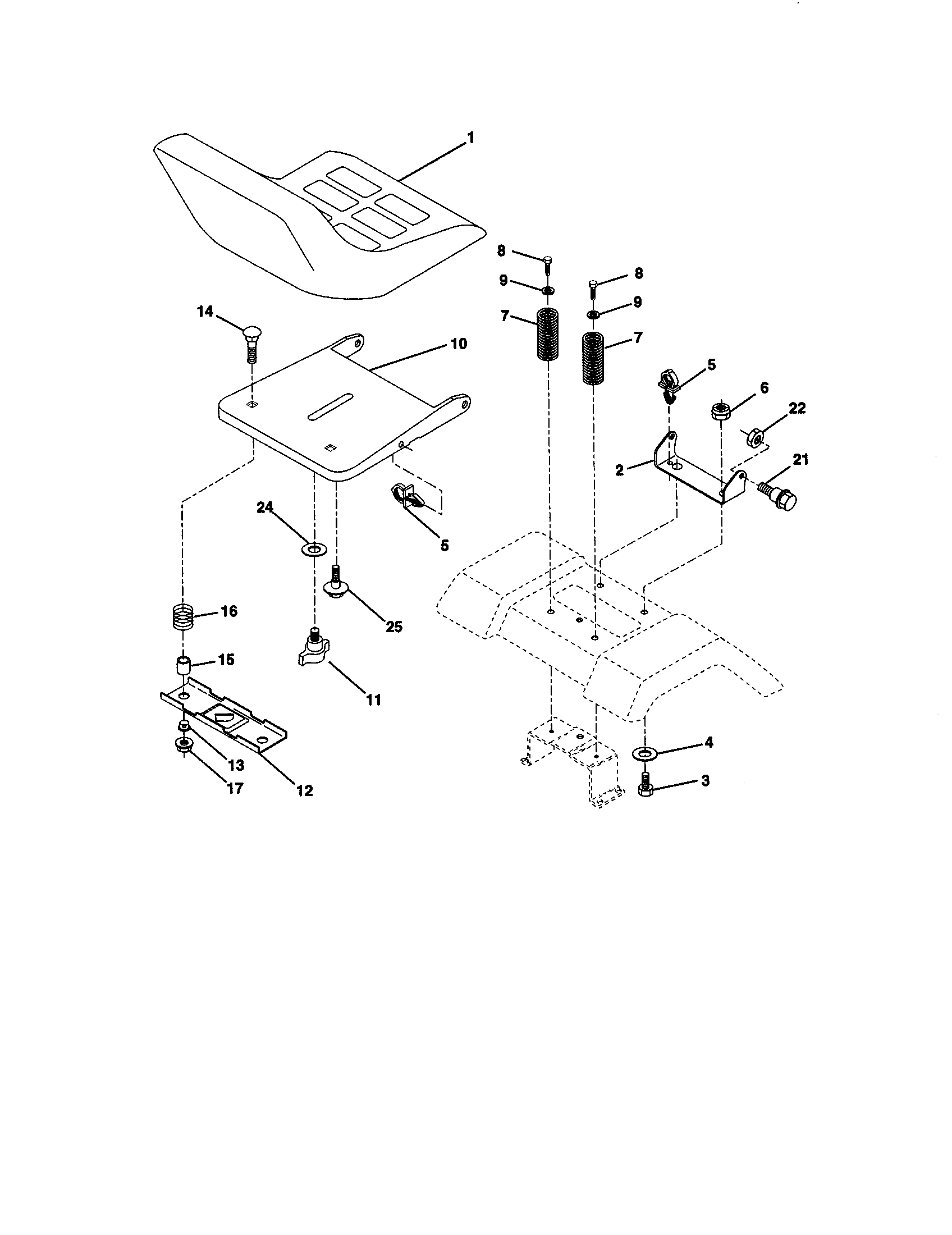 Craftsman 917270430 seat assembly diagram