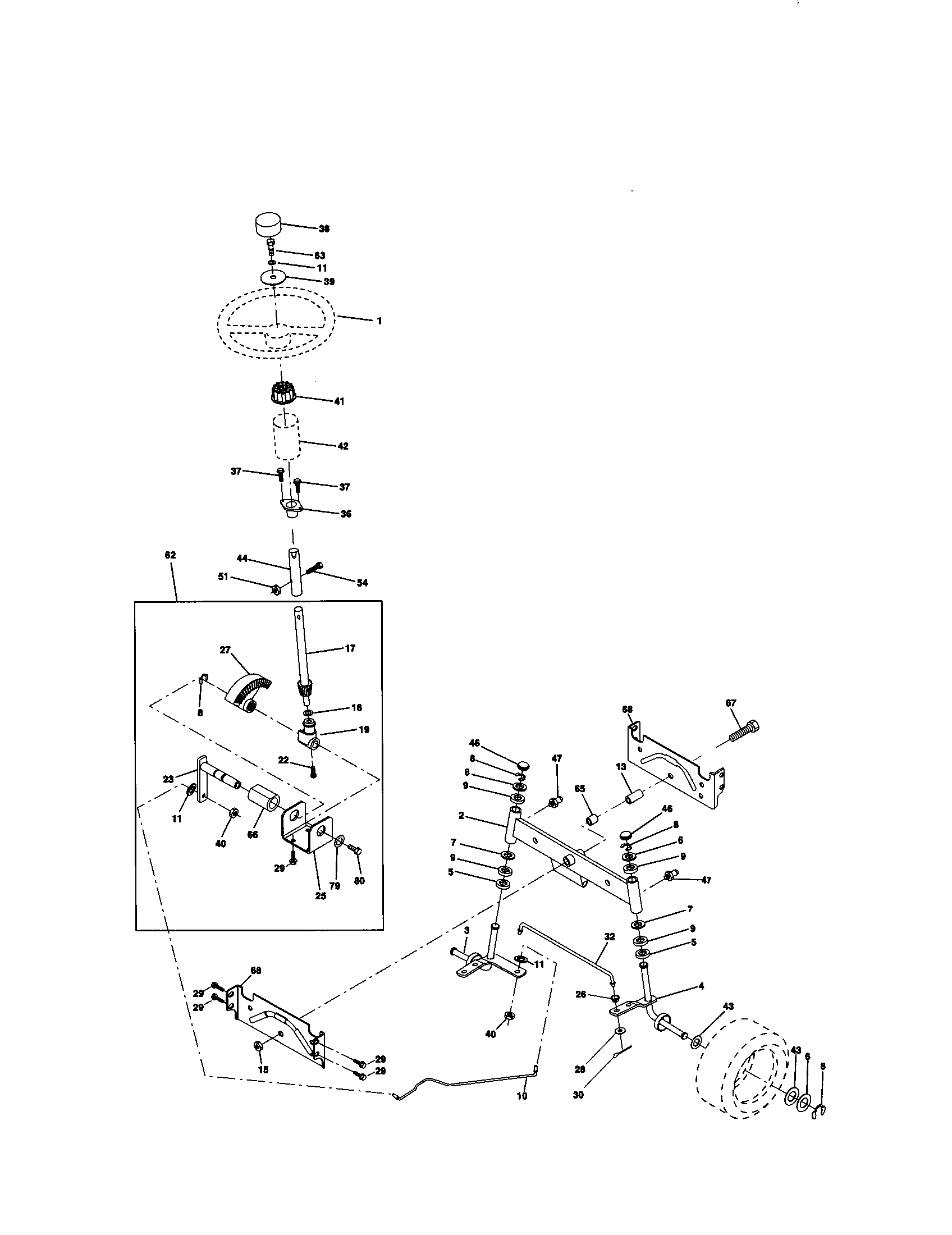 Craftsman 917271031 steering assembly diagram