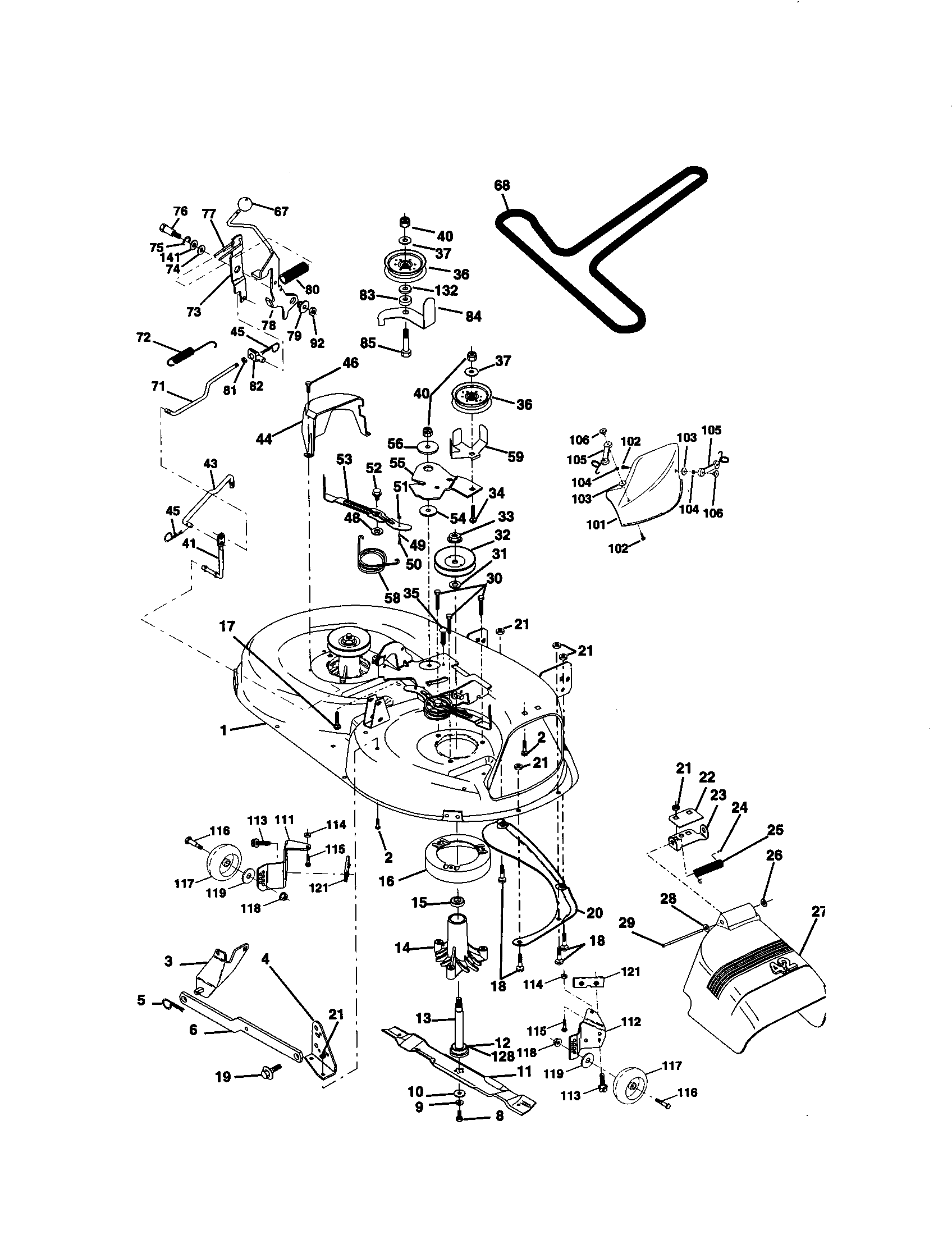 Craftsman 917271031 mower deck diagram