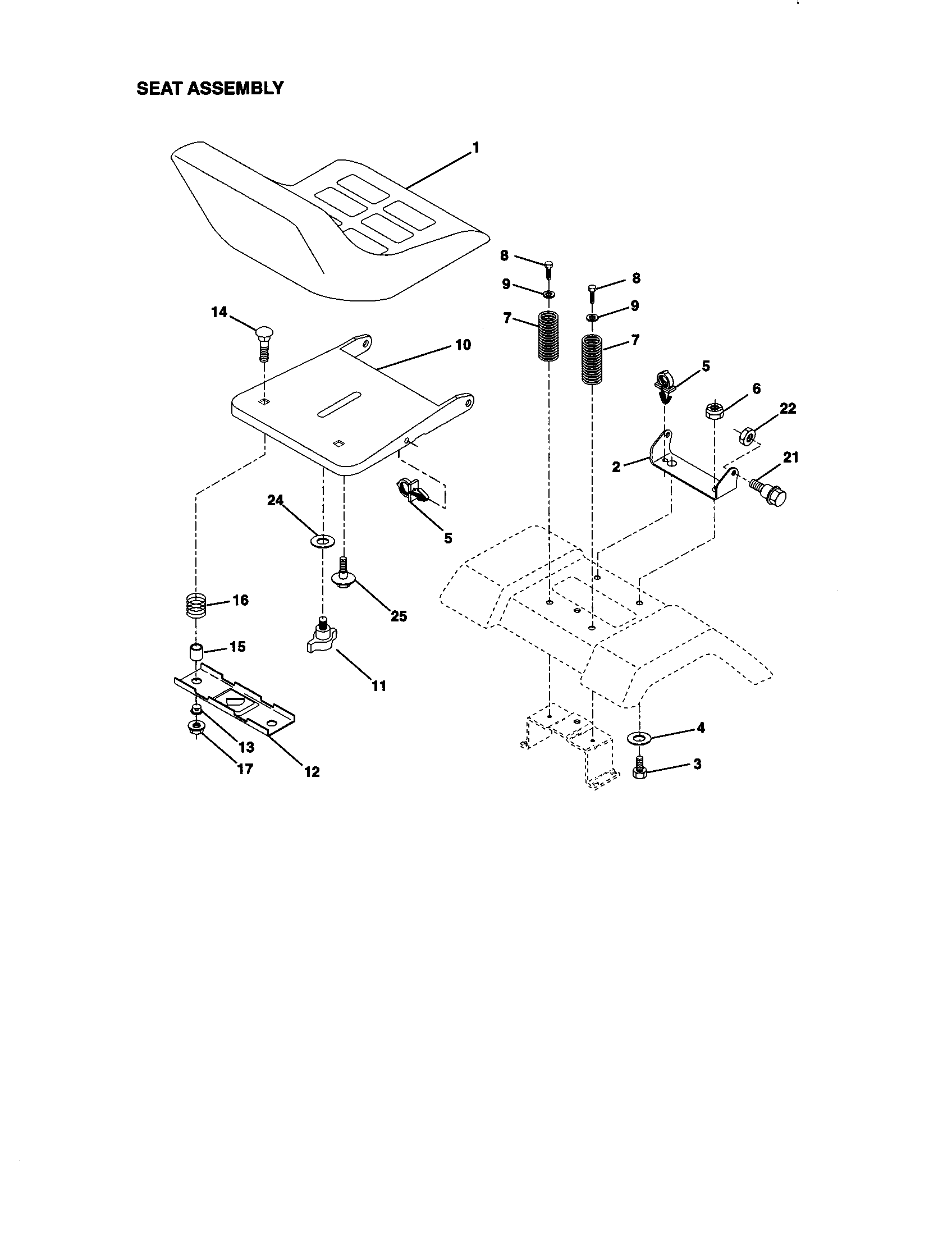 Craftsman 917271042 seat assembly diagram