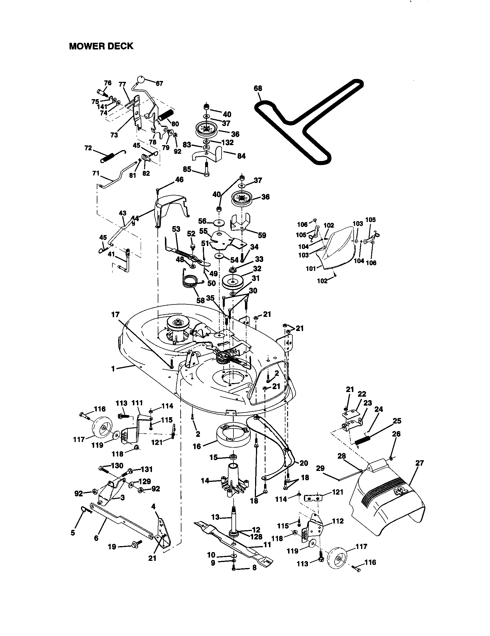 Craftsman 917271042 mower deck diagram