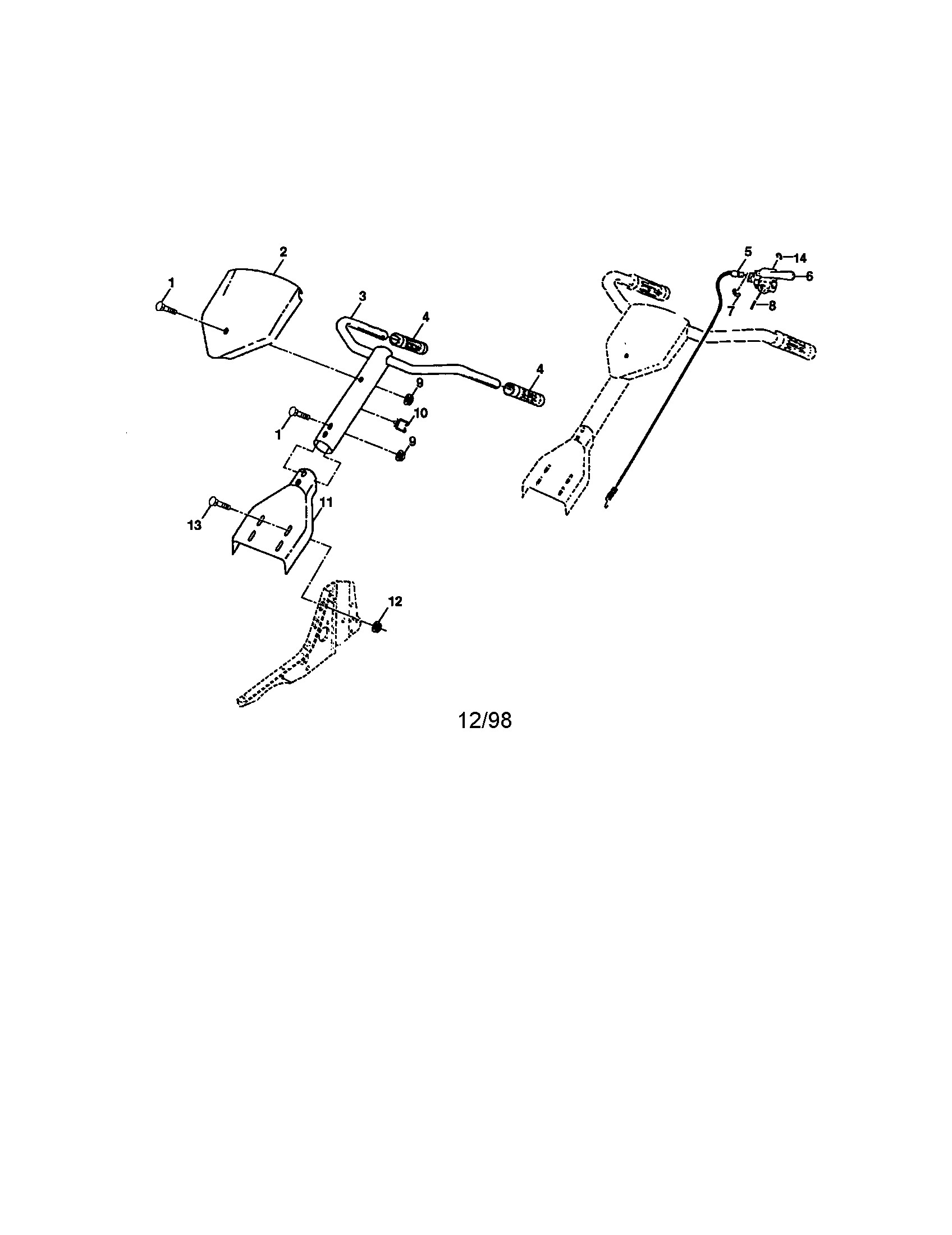 Craftsman 917292390 handle assembly diagram