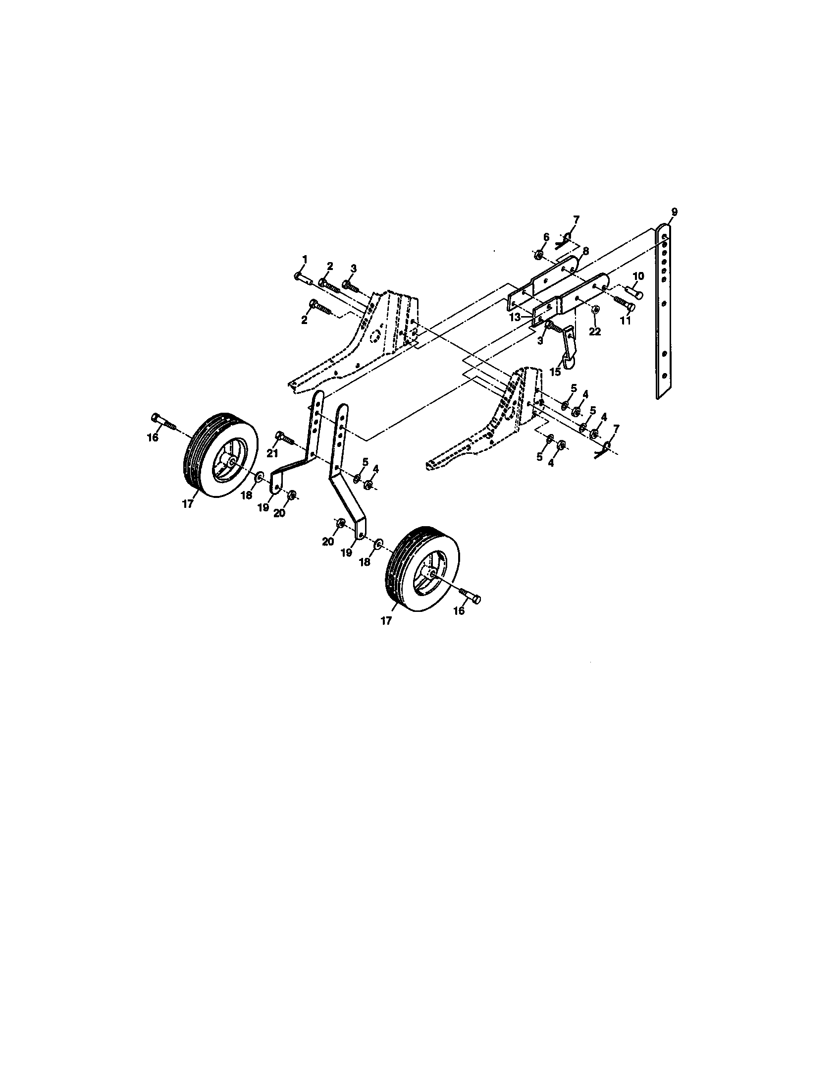 Craftsman 917292390 wheel and depth stake assembly diagram