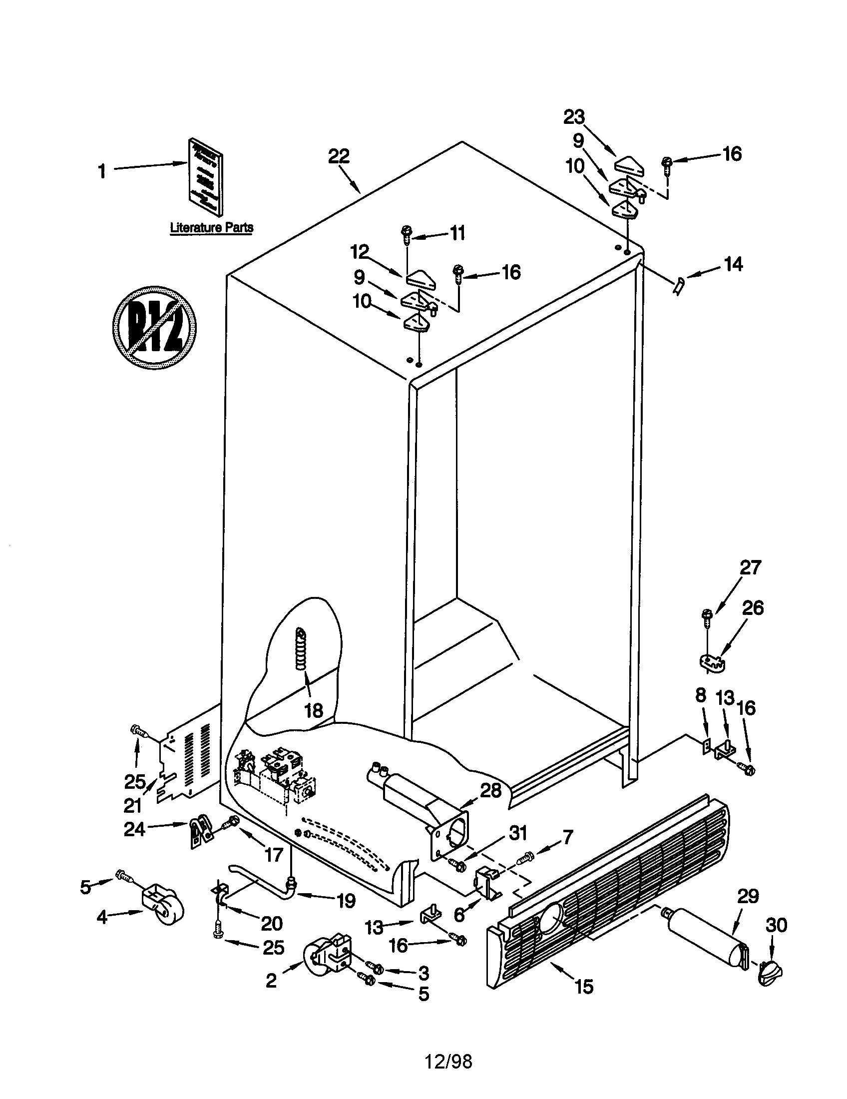 Kenmore 10658585891 cabinet diagram