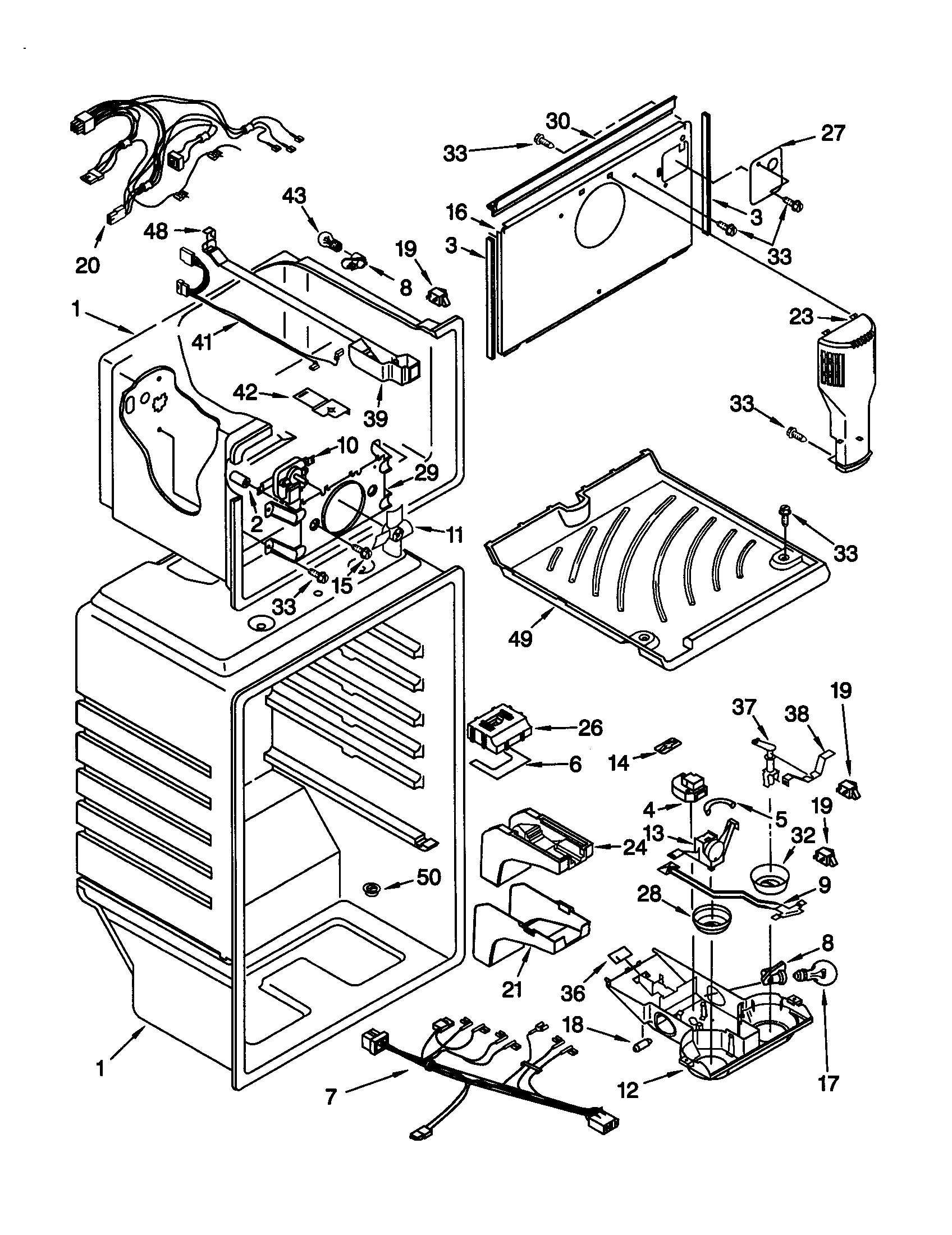 KitchenAid KTRV20MGBL01 liner diagram