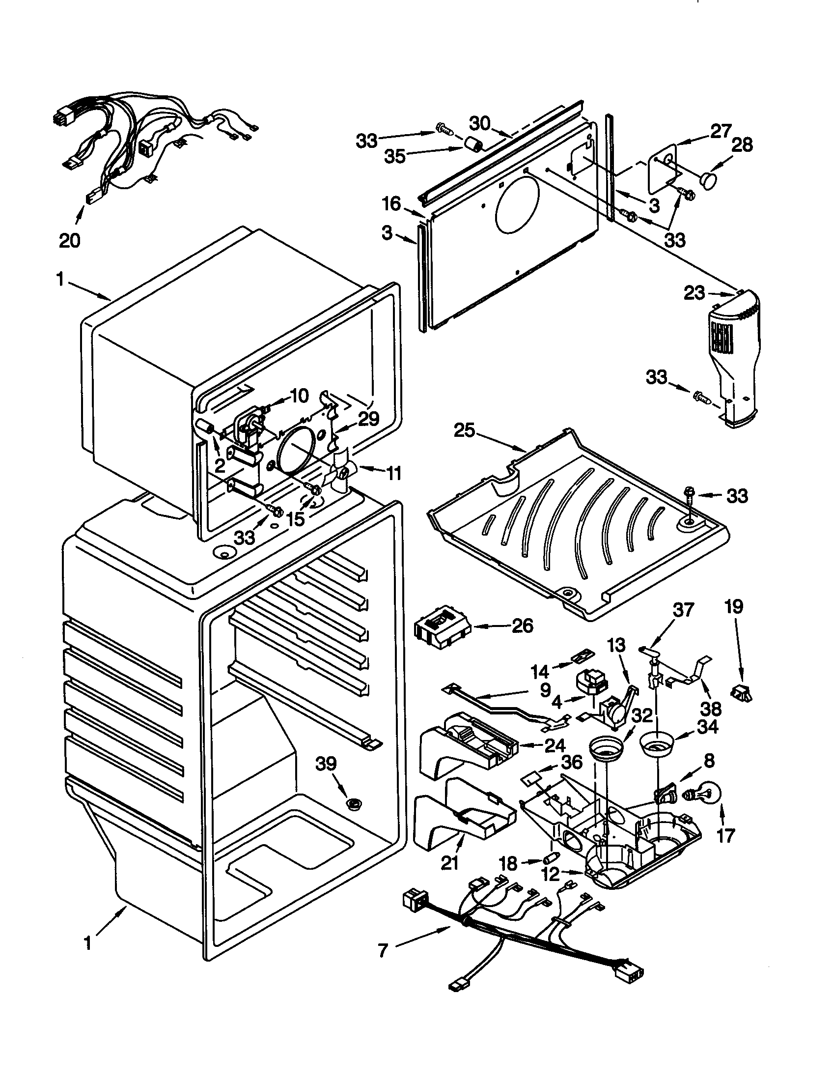 KitchenAid KTRP22KGWH01 liner diagram