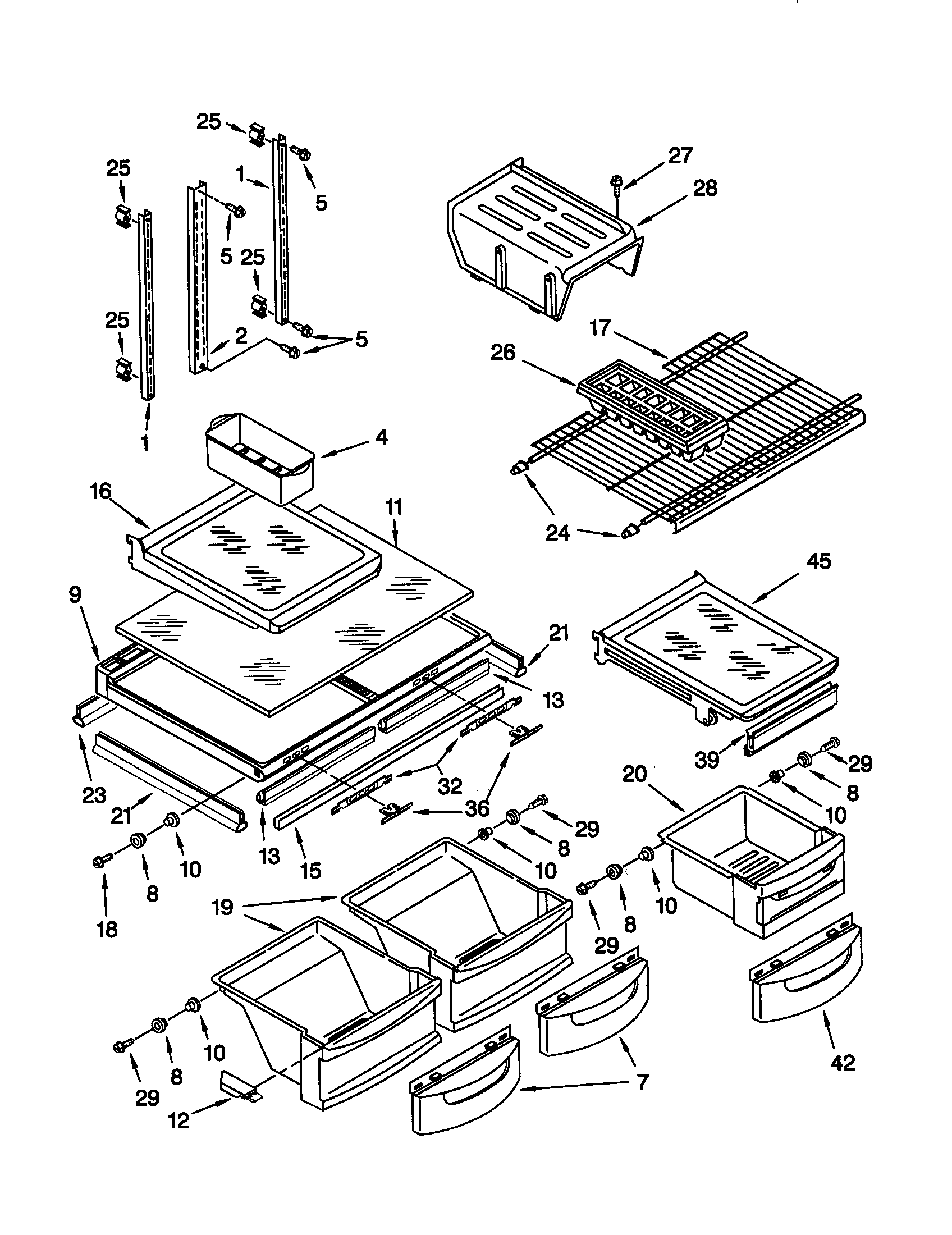 KitchenAid KTRP22KGWH01 shelf diagram
