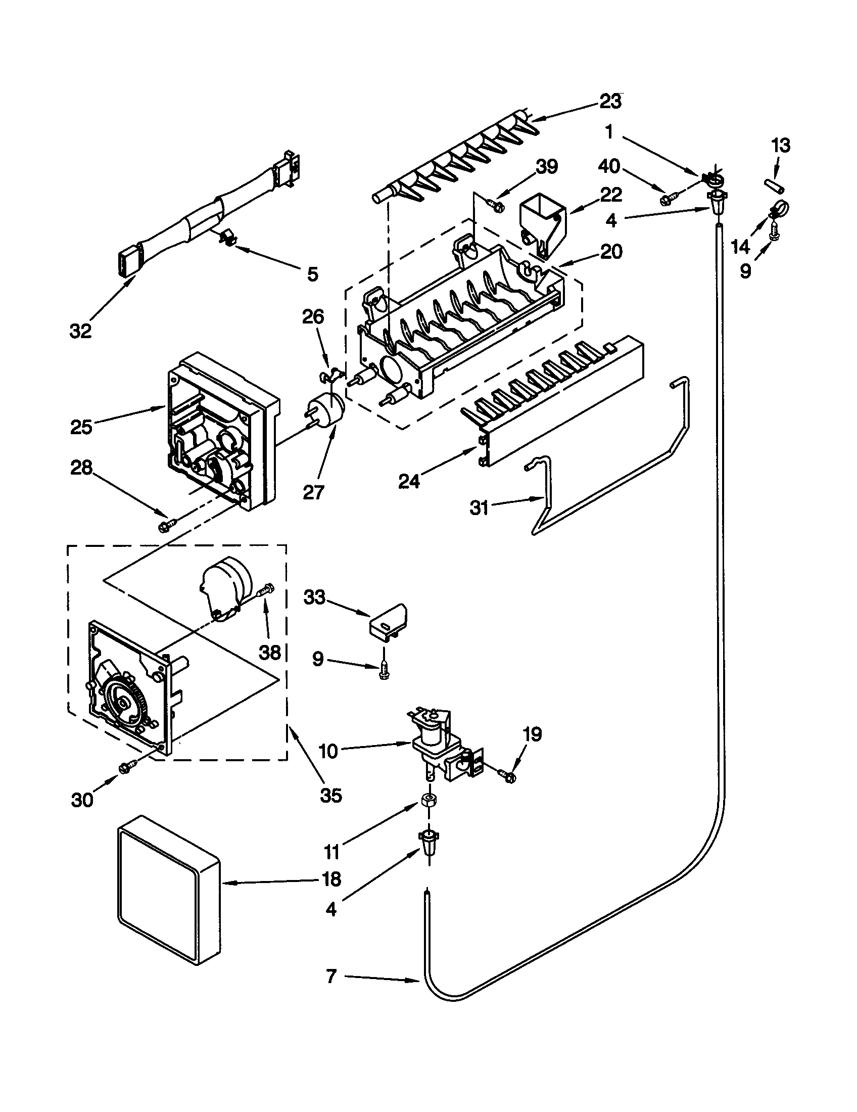 KitchenAid KTRS19MGAL01 icemaker diagram