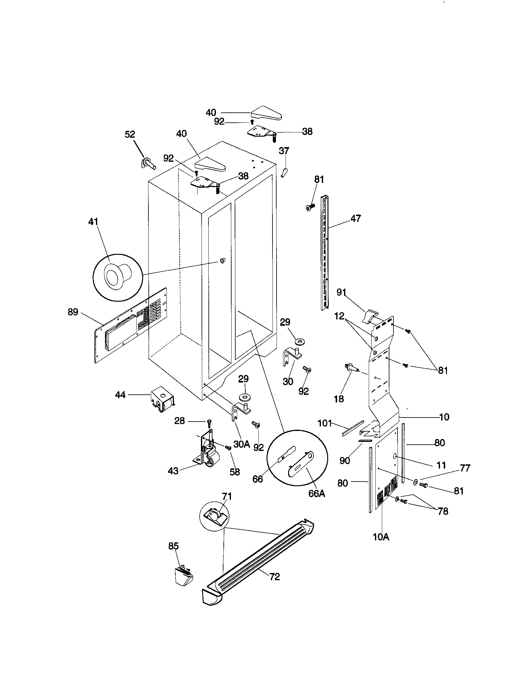 Kenmore 25358082894 cabinet diagram