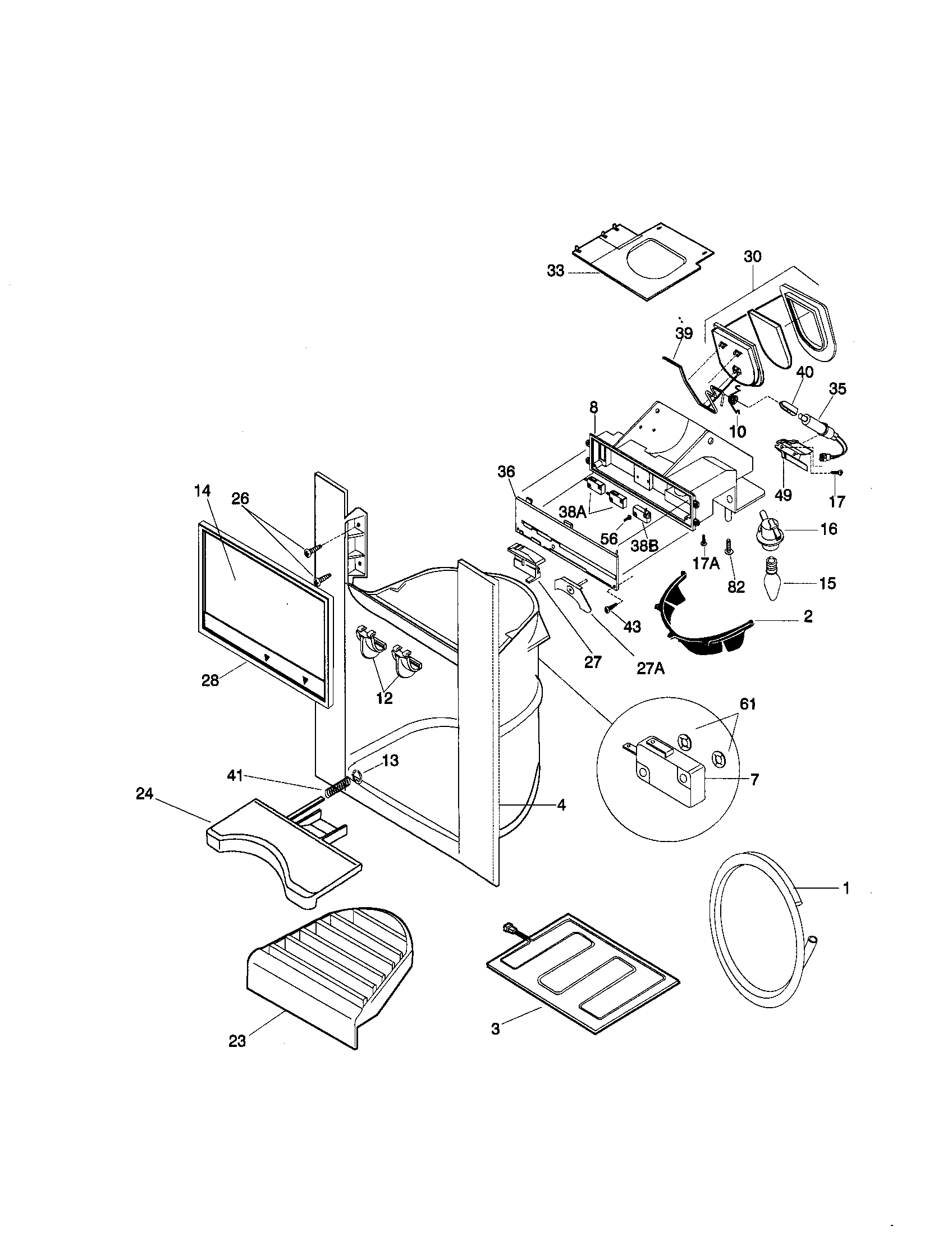 Kenmore 25358082894 dispenser diagram