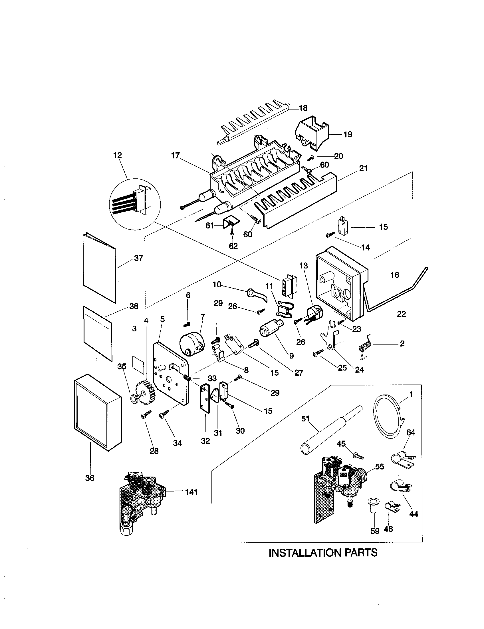 Kenmore 25358082894 ice maker diagram