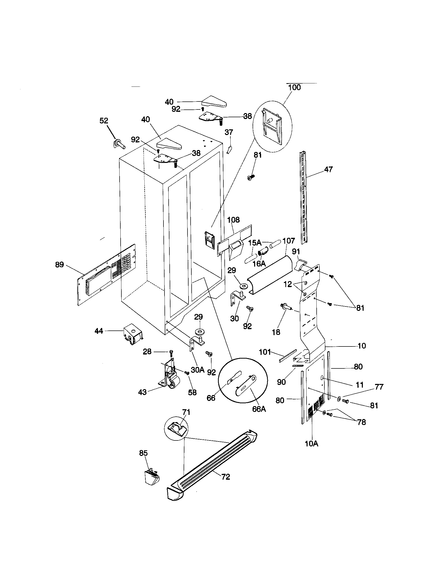 Kenmore 25358682897 cabinet diagram