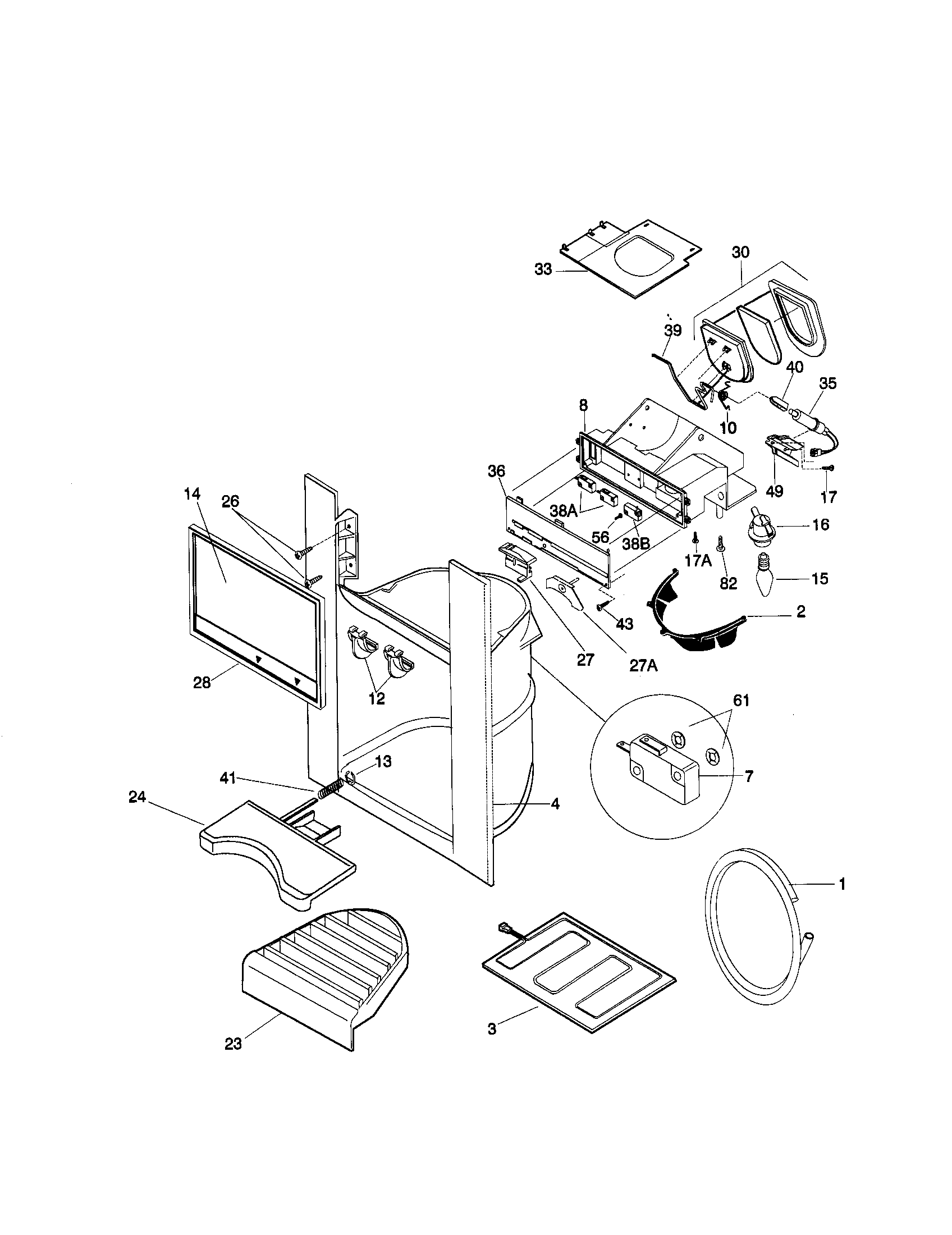 Kenmore 25358682897 dispenser diagram