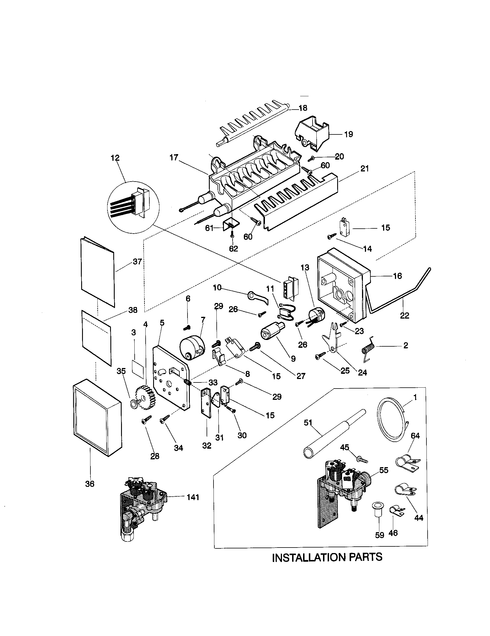 Kenmore 25358682897 ice maker diagram