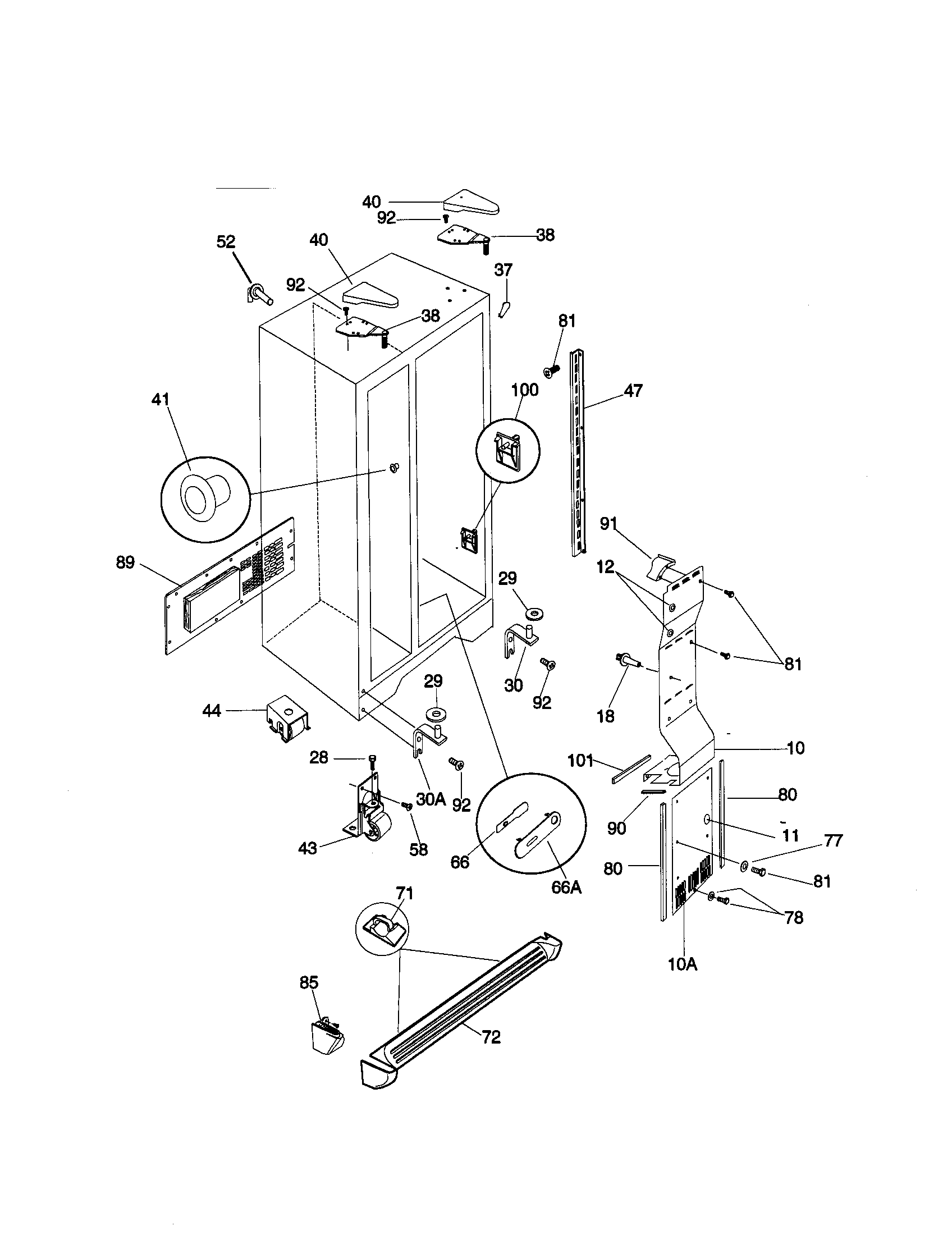 Kenmore 25358677896 cabinet diagram