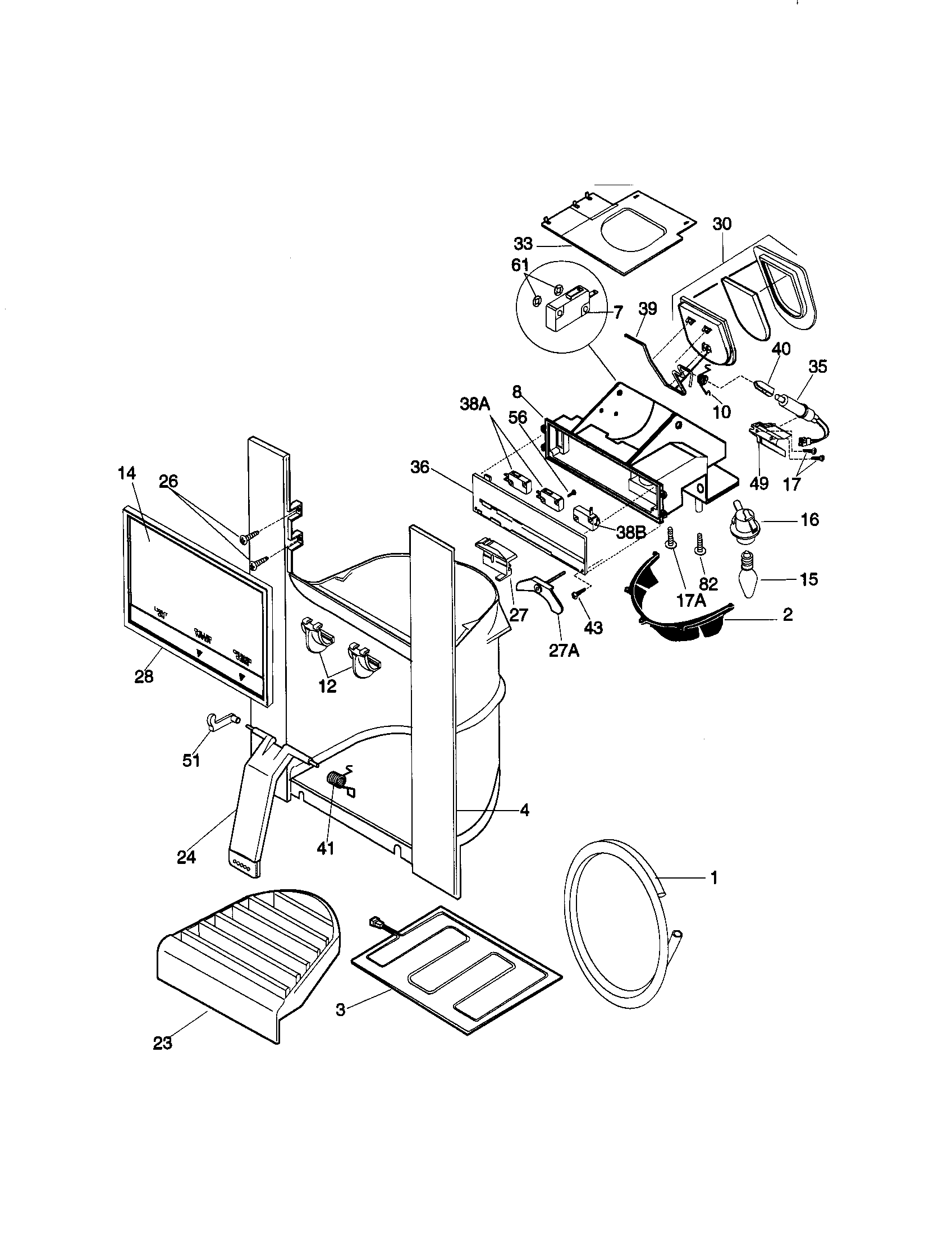 Kenmore 25358677896 dispenser diagram