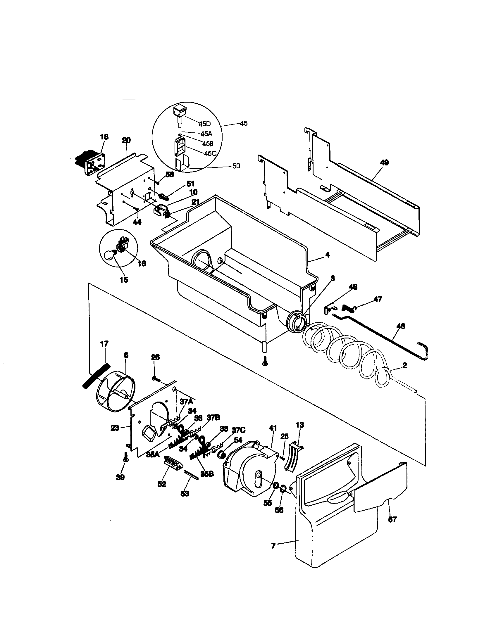 Kenmore 25358677896 ice container diagram