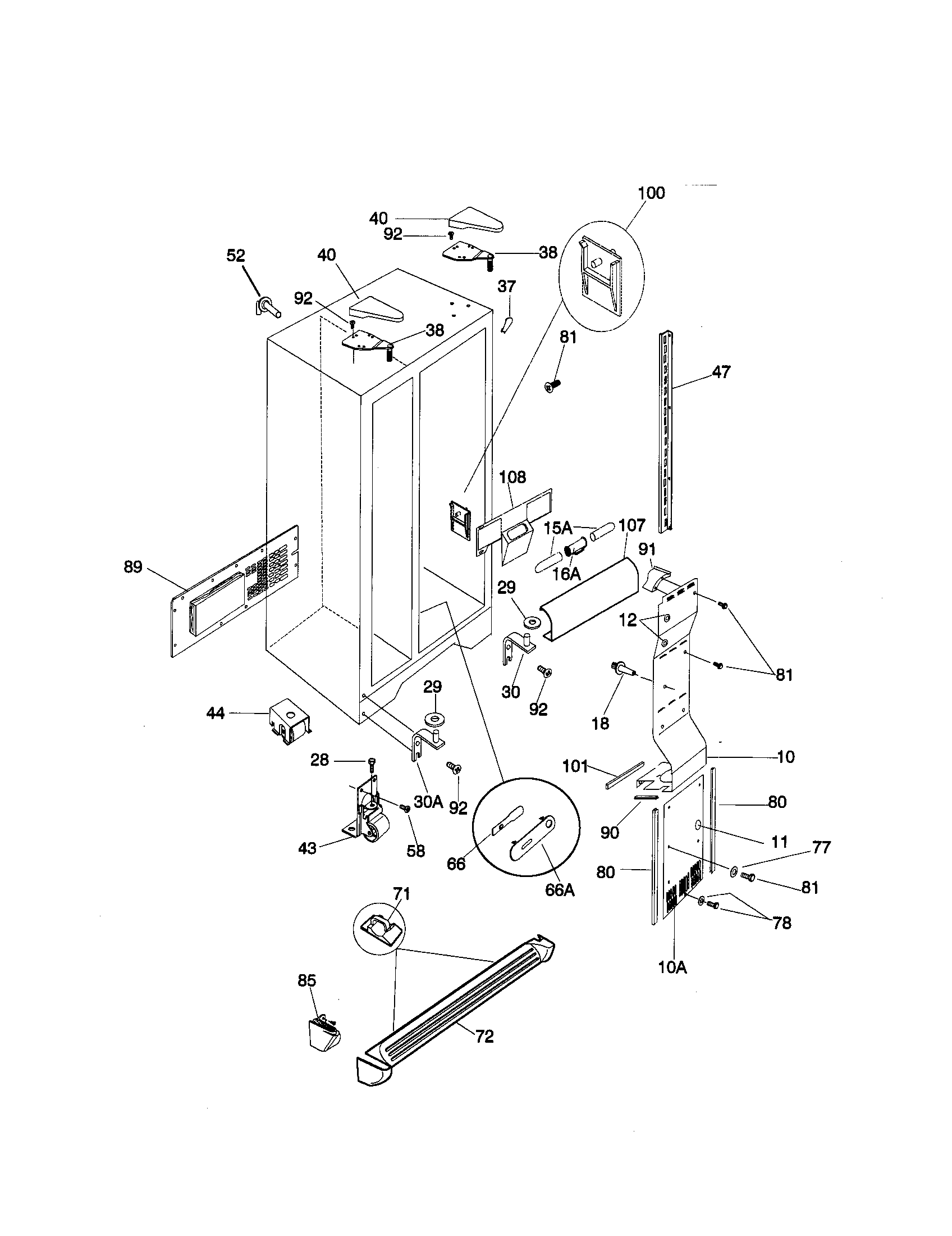 Kenmore 25358689895 cabinet diagram
