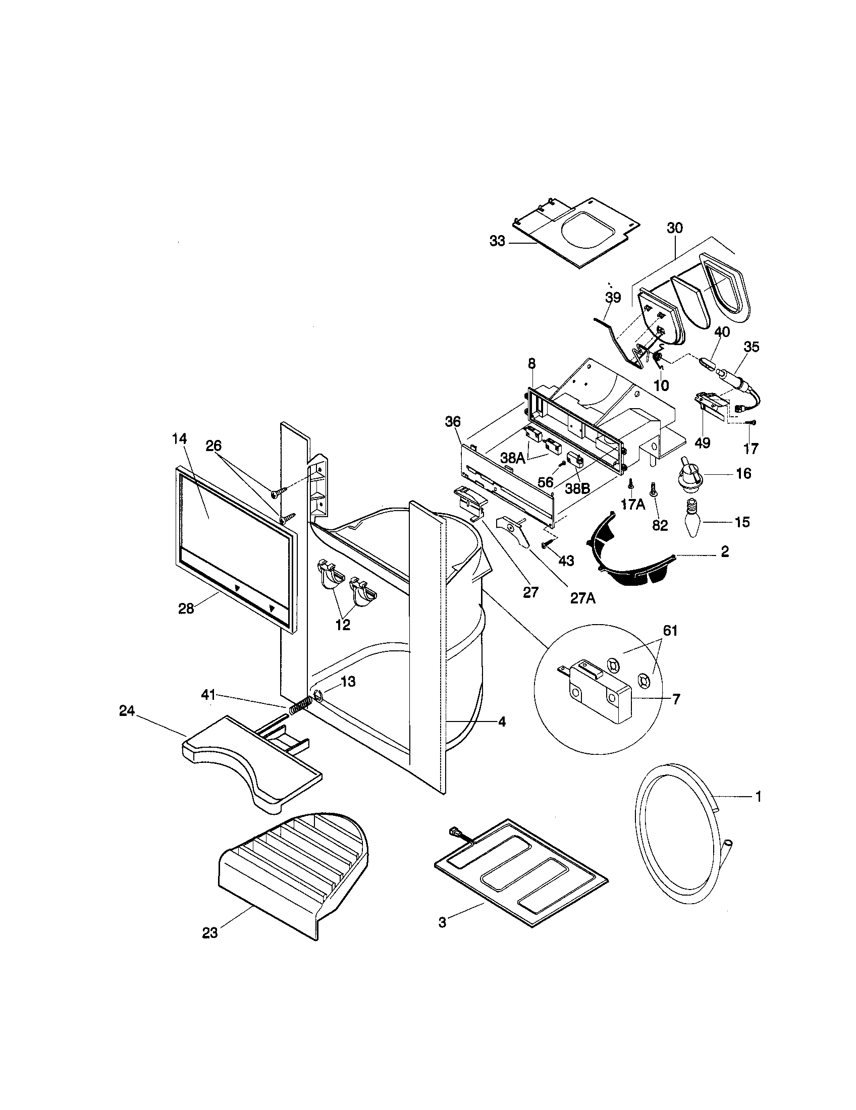 Kenmore 25358689895 dispenser diagram