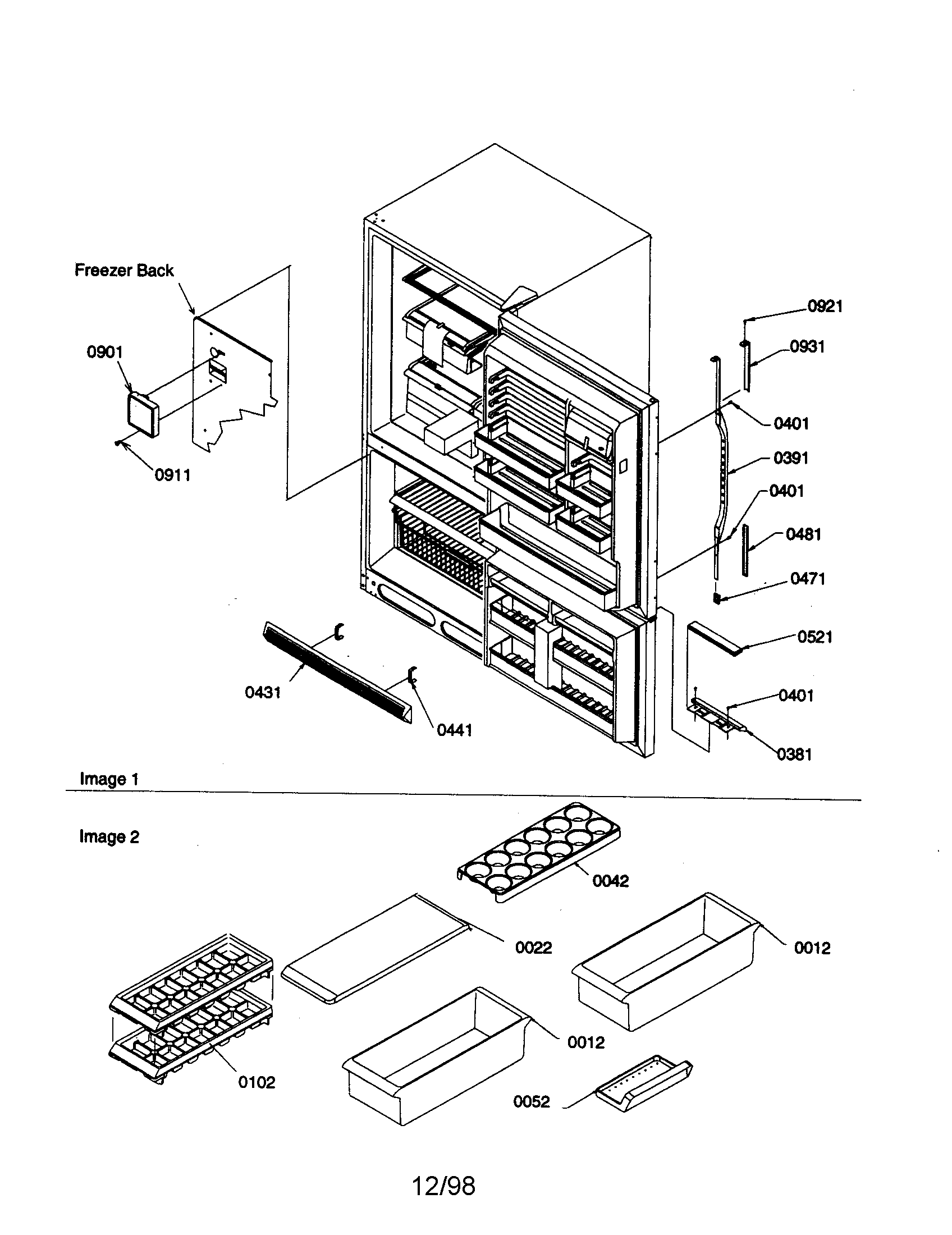 Kenmore 59669142990 door handles and accessories diagram