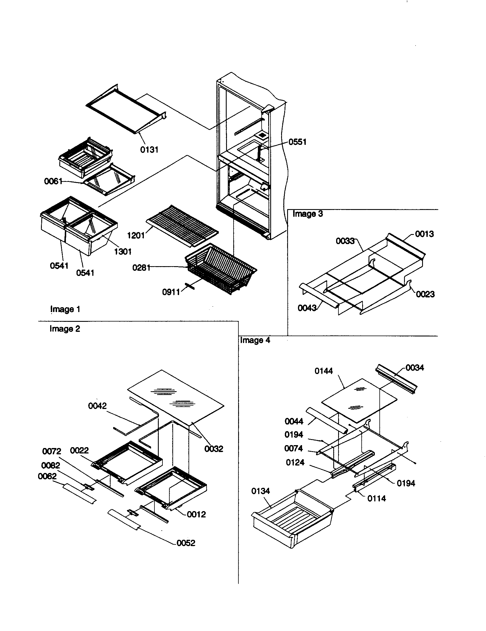 Kenmore 59669142990 shelving assemblies diagram