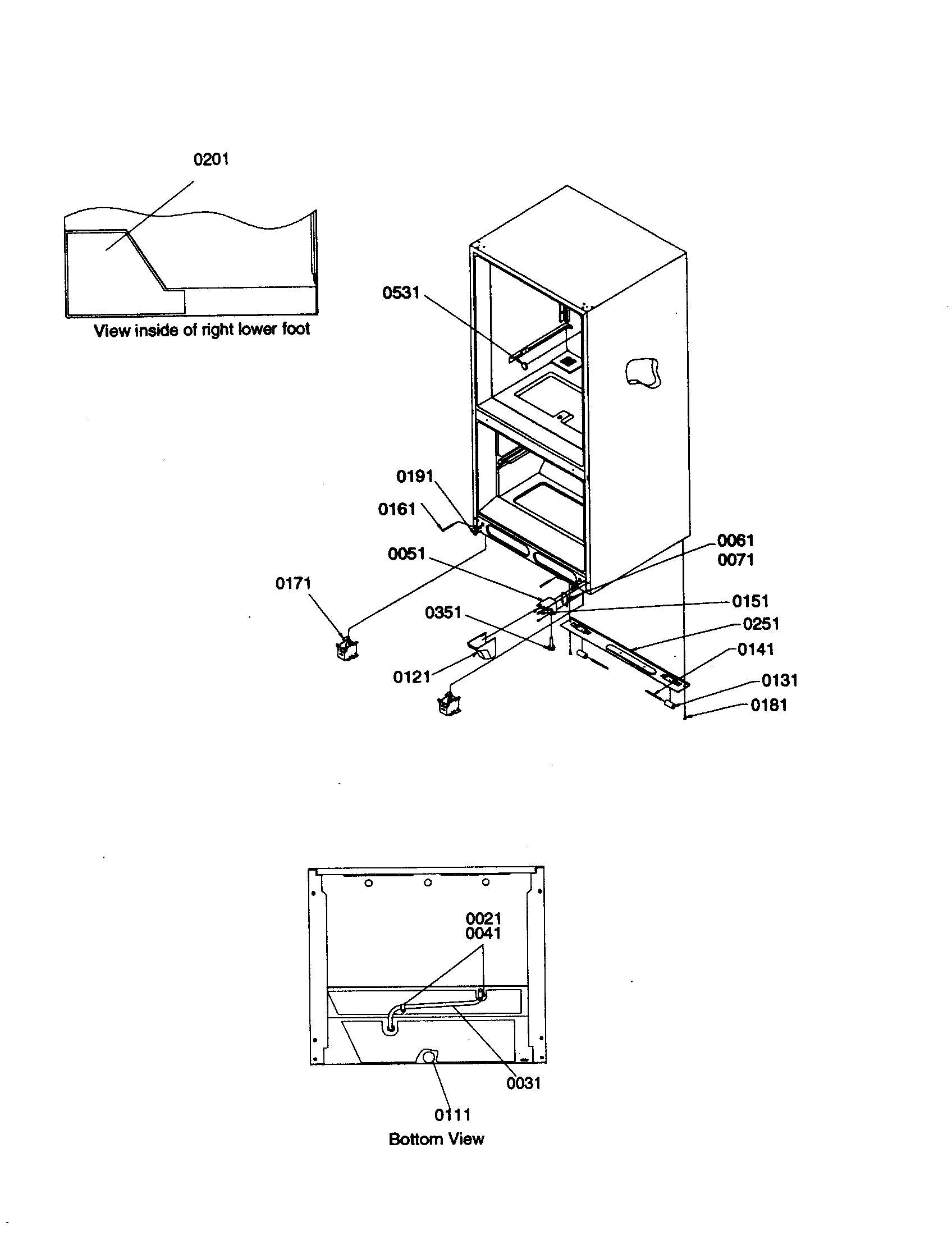 Kenmore 59669142990 insulation and roller assembly diagram