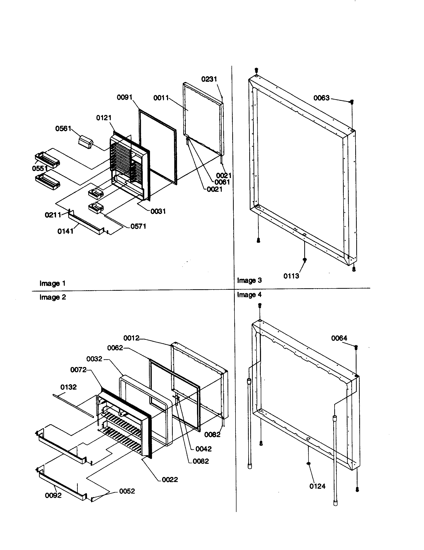 Kenmore 59669142990 door assemblies diagram