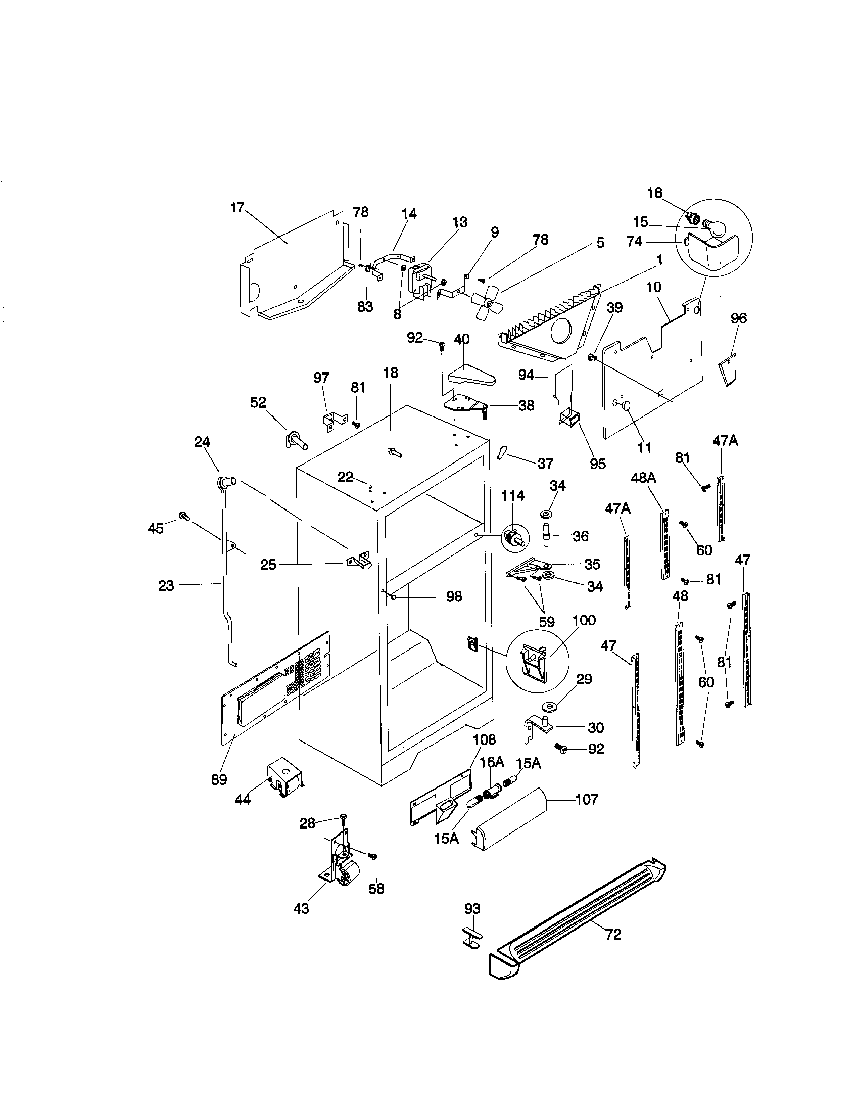 Kenmore 25378296895 cabinet diagram