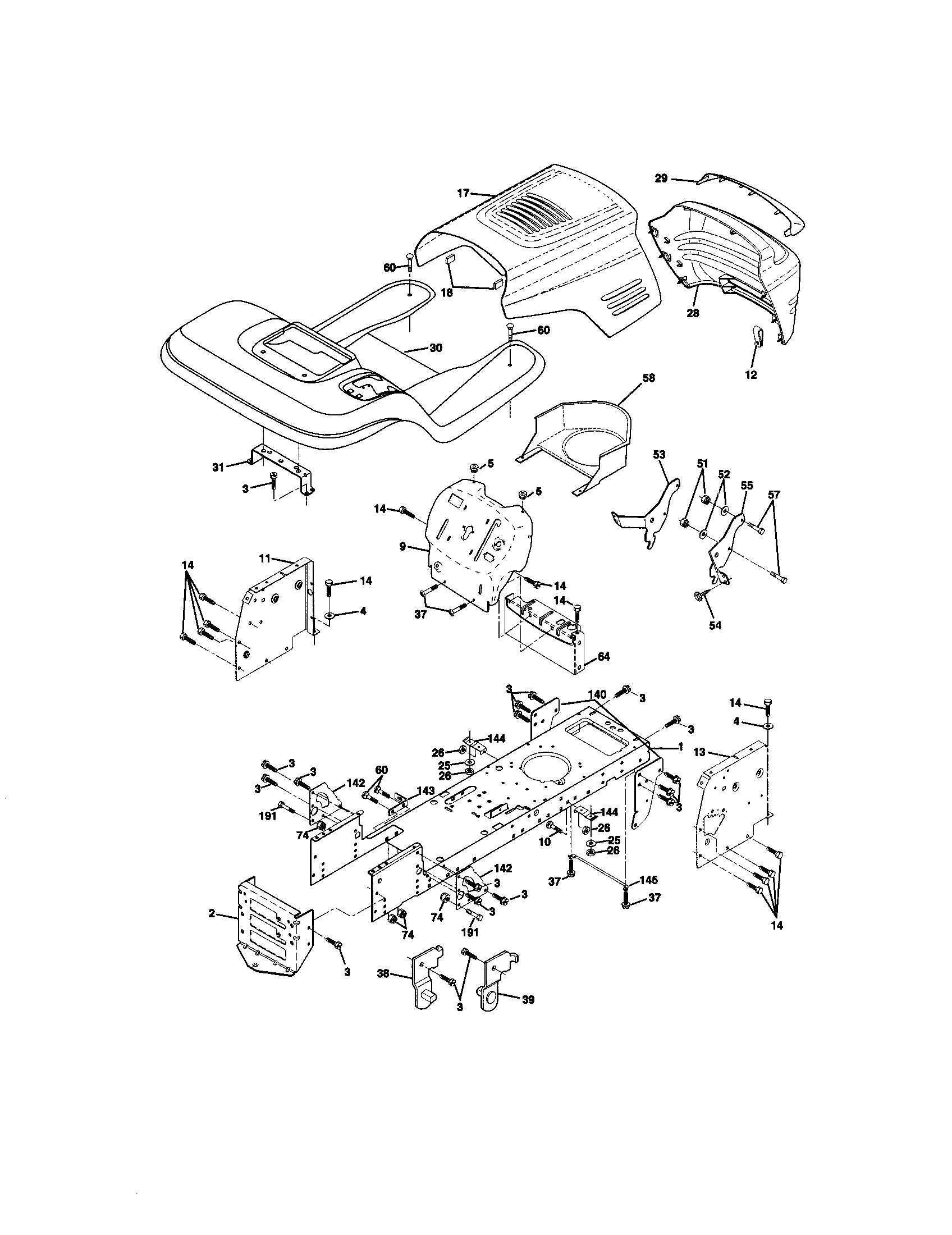 Craftsman 917270660 chassis and enclosures diagram