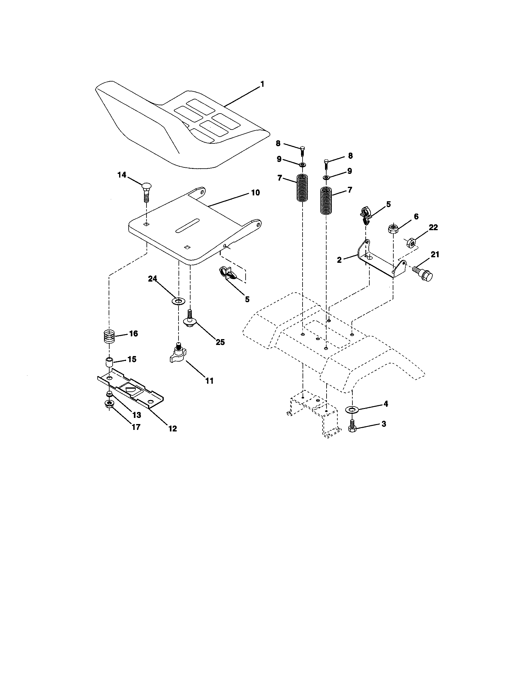 Craftsman 917270660 seat assembly diagram