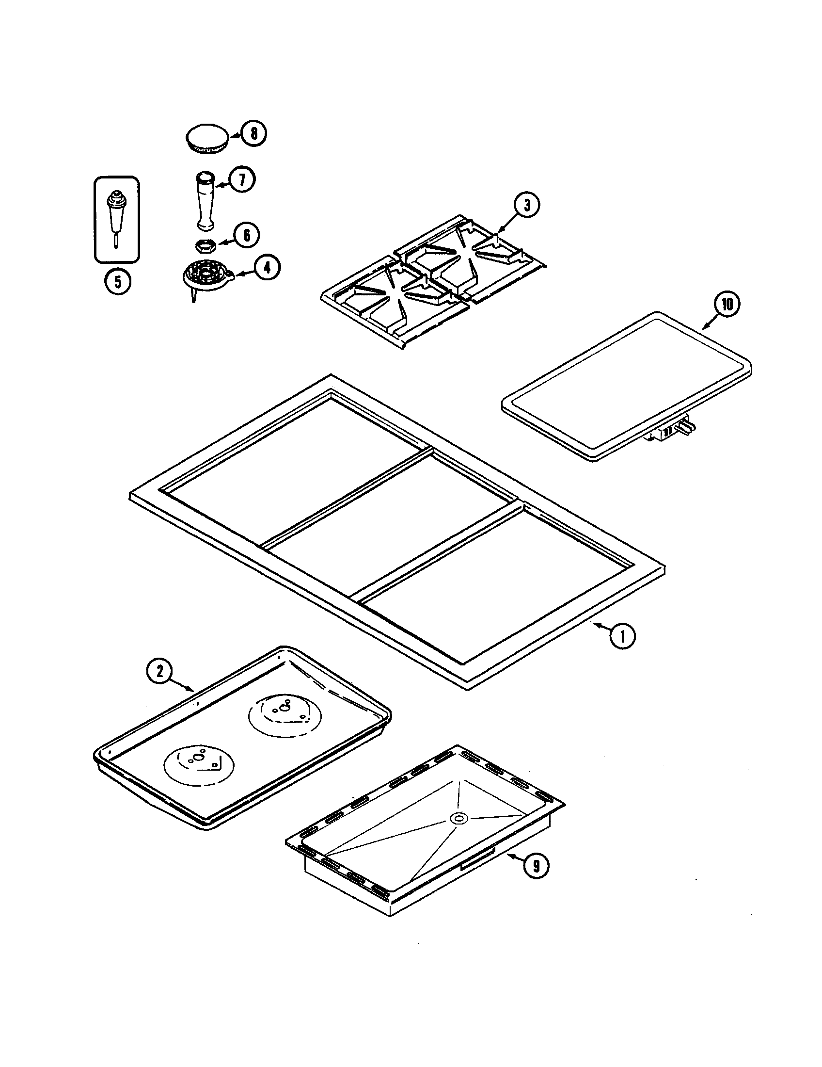 Jenn-Air CLGP2720P top assembly diagram