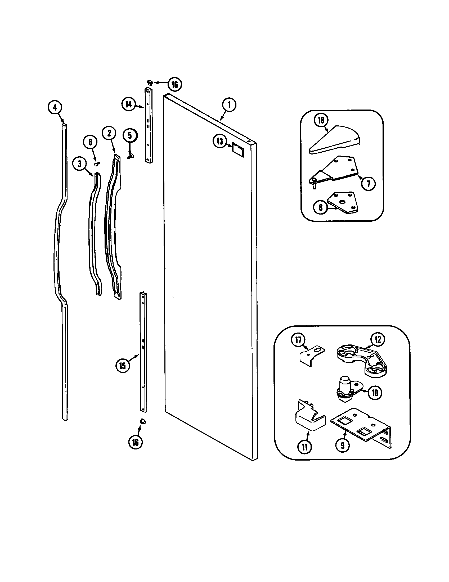 Jenn-Air JSD2574ARA fresh food outer door diagram