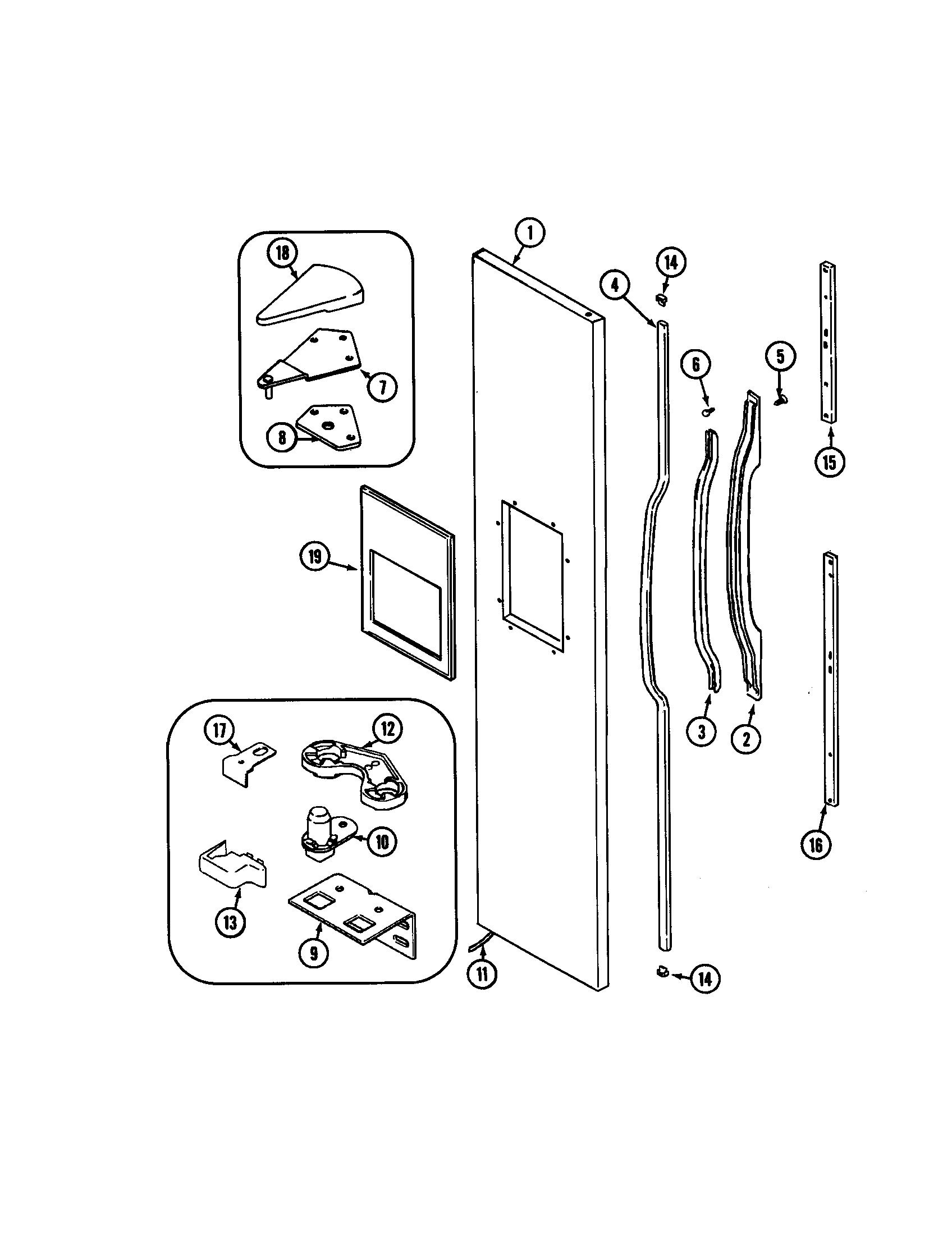 Jenn-Air JSD2574ARA freezer outer door diagram