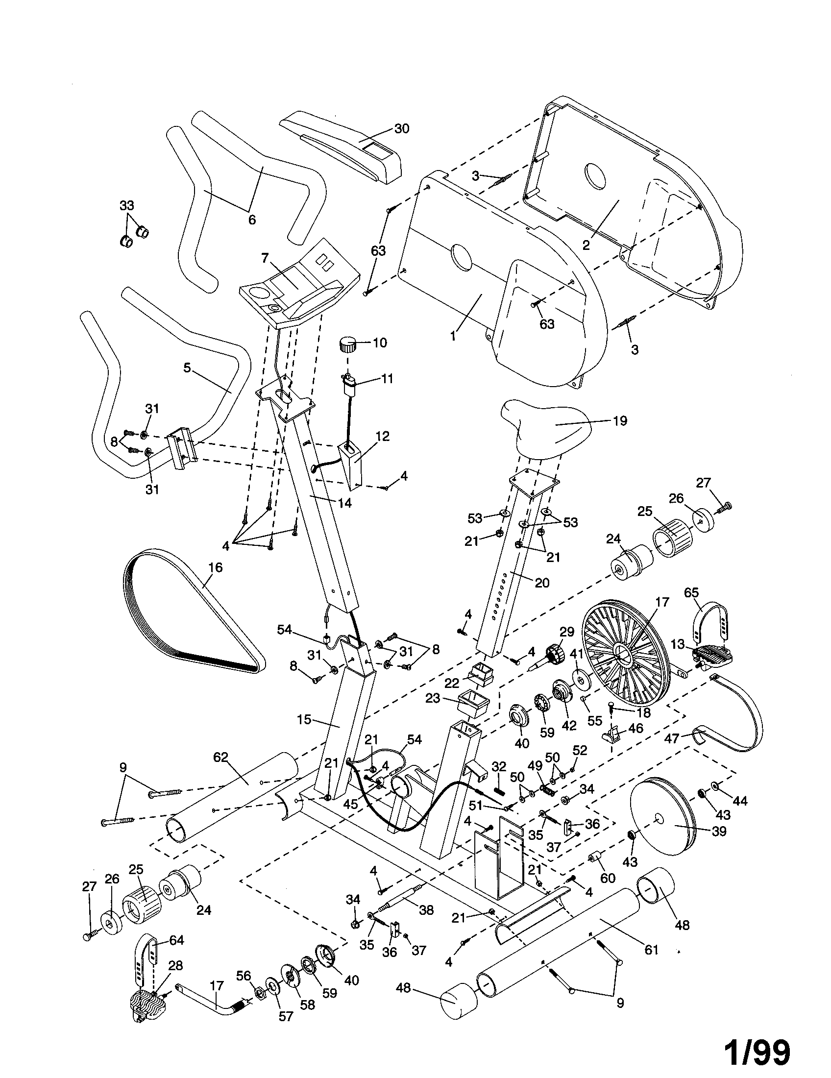 Weslo WLEX23280 unit parts diagram