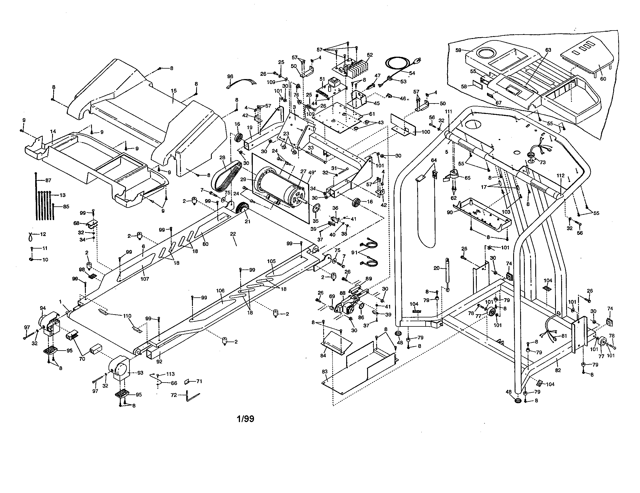 HealthRider HRTL14980 unit parts diagram