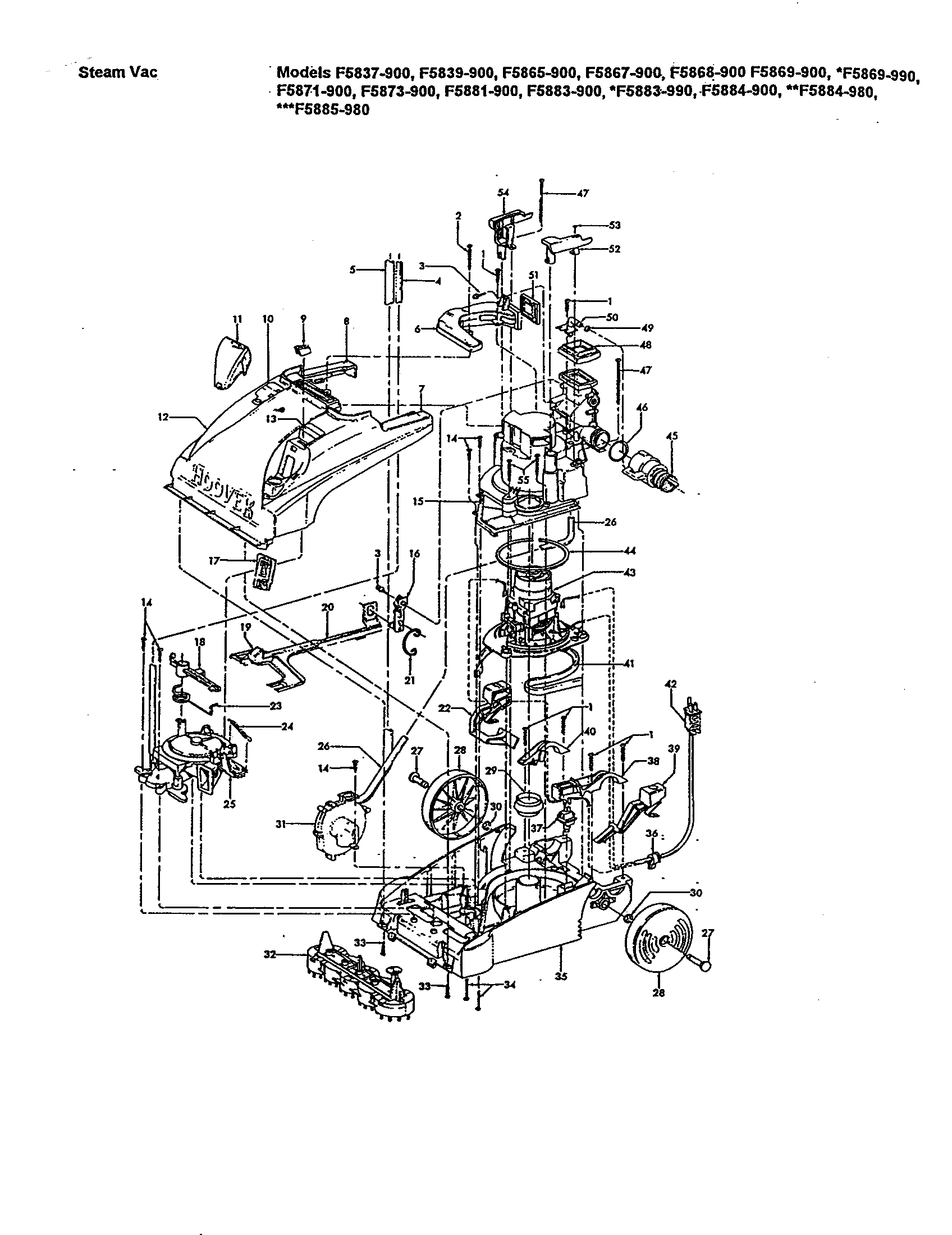 Hoover F5869-900 main body diagram