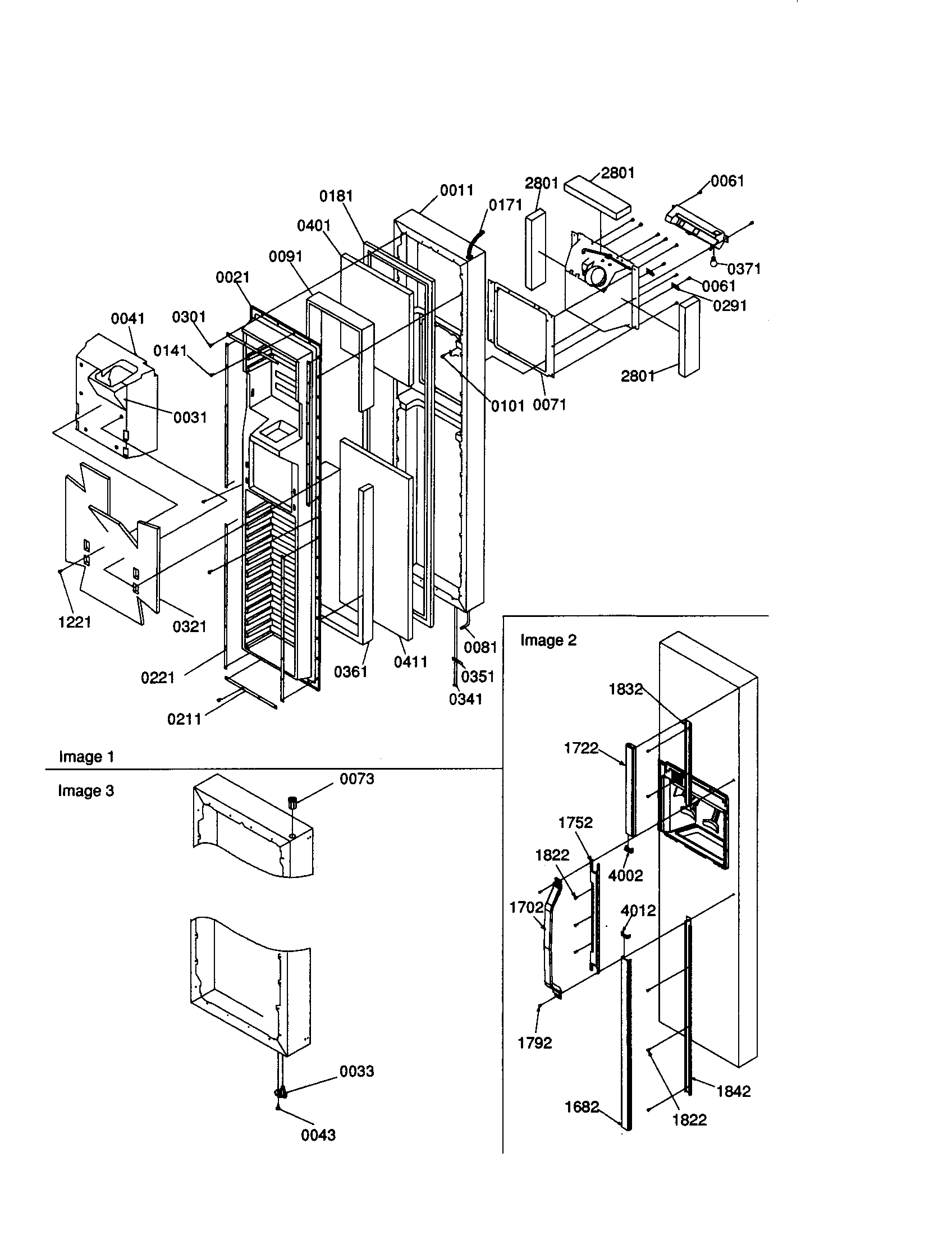Amana SXD25S2W-P1303504WW freezer door diagram