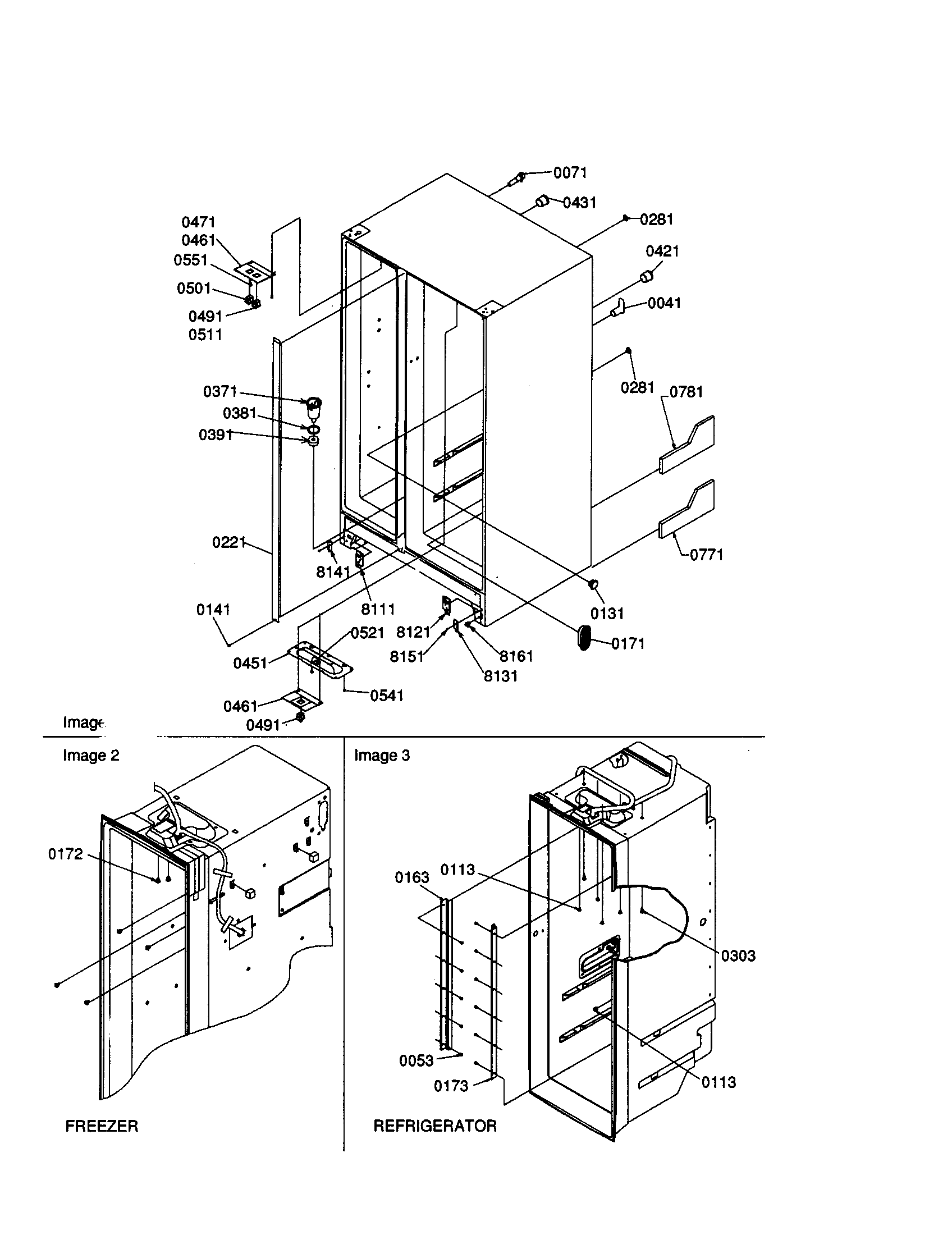 Amana SXD25S2W-P1303504WW cabinet diagram