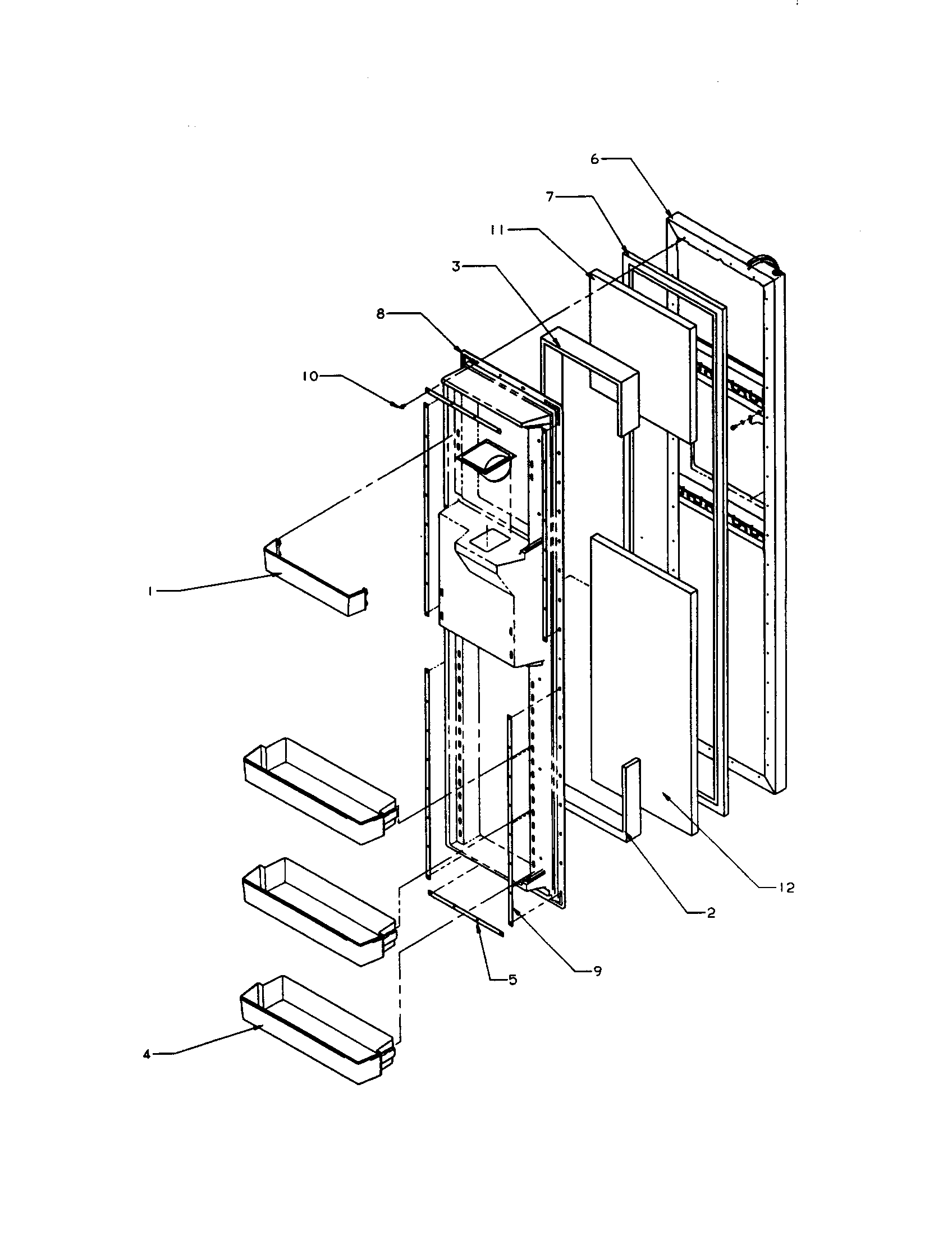 Amana SXD22S2E-P1190404WE freezer door foam assembly diagram