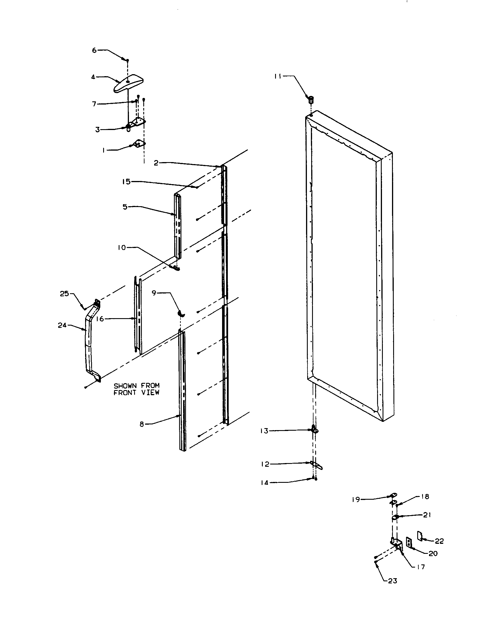 Amana SXD22S2E-P1190404WE refrigerator door trim diagram