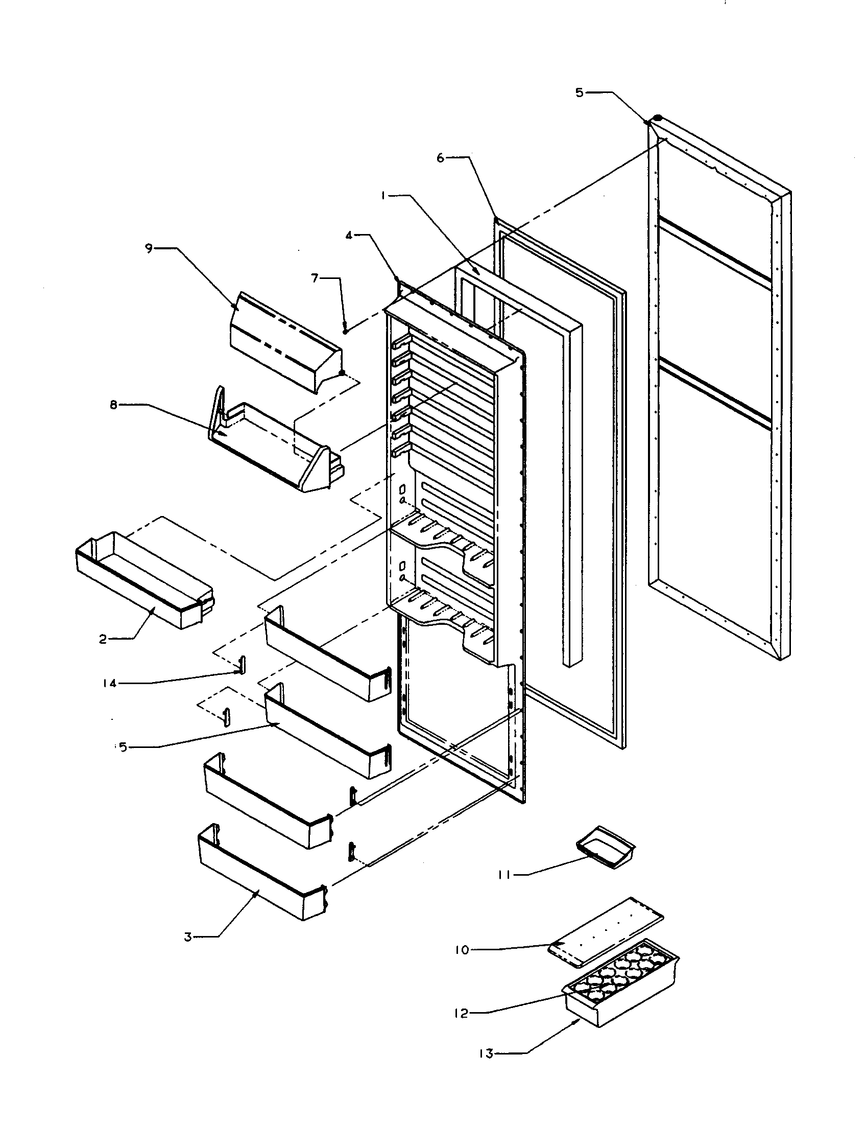 Amana SXD22S2E-P1190404WE refrigerator door foam assembly diagram