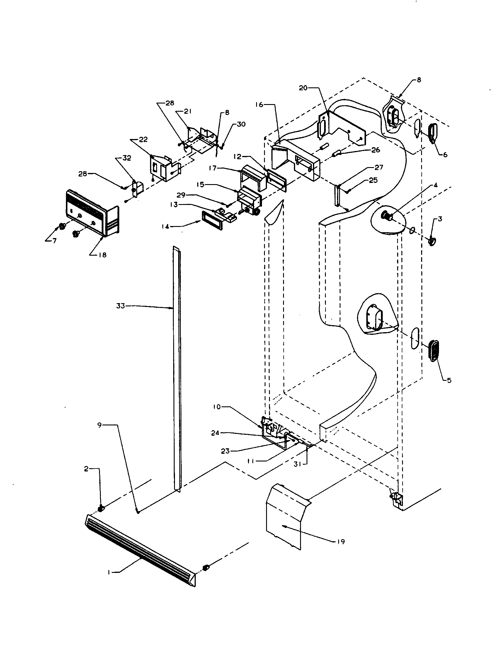 Amana SXD22S2E-P1190404WE control diagram