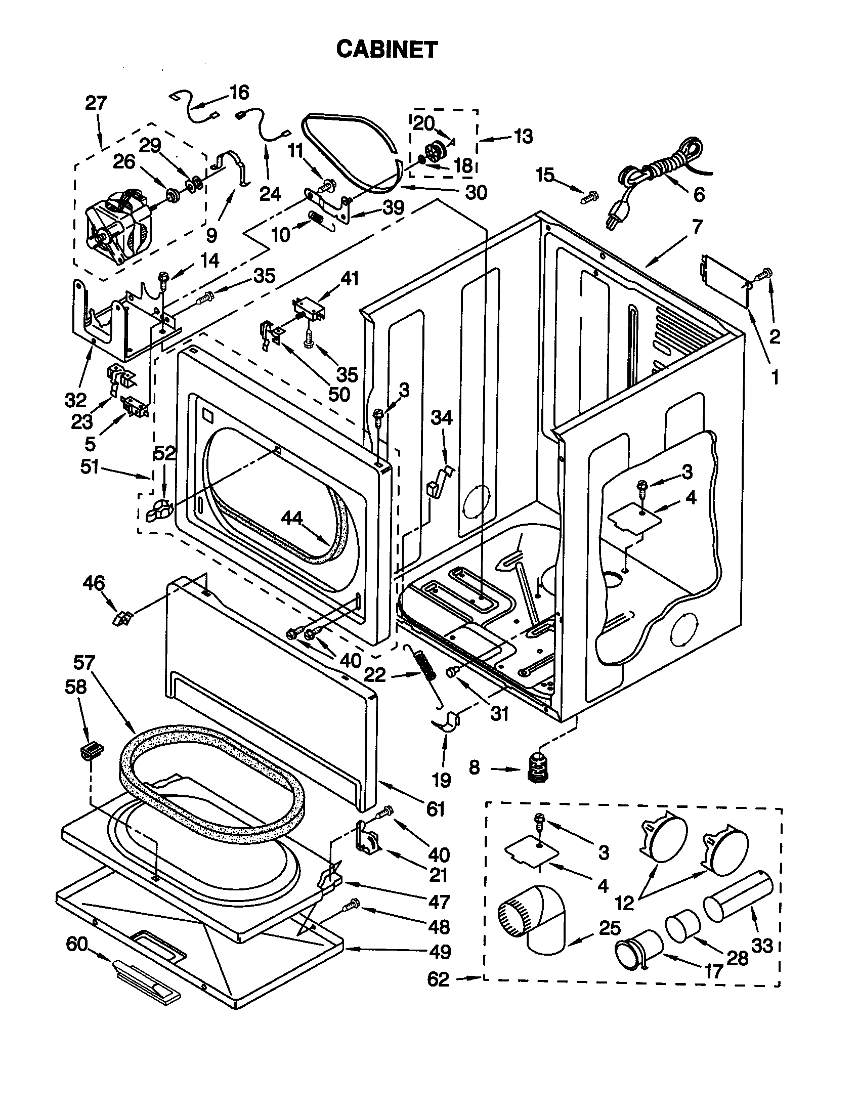 Kenmore 11079912990 cabinet diagram