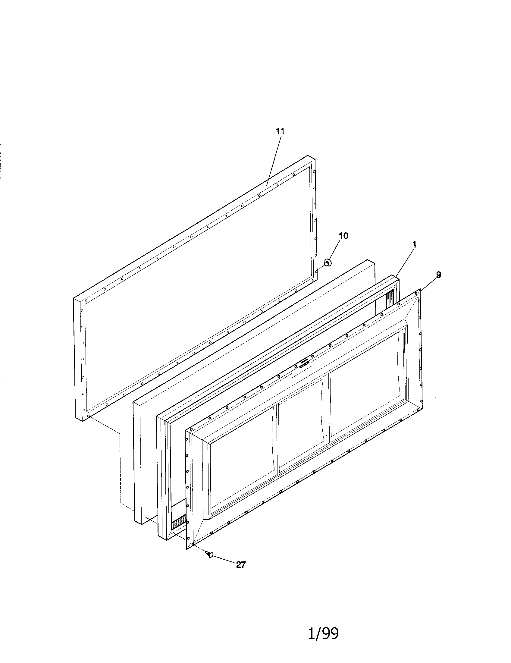 Kenmore 25319501990 door diagram