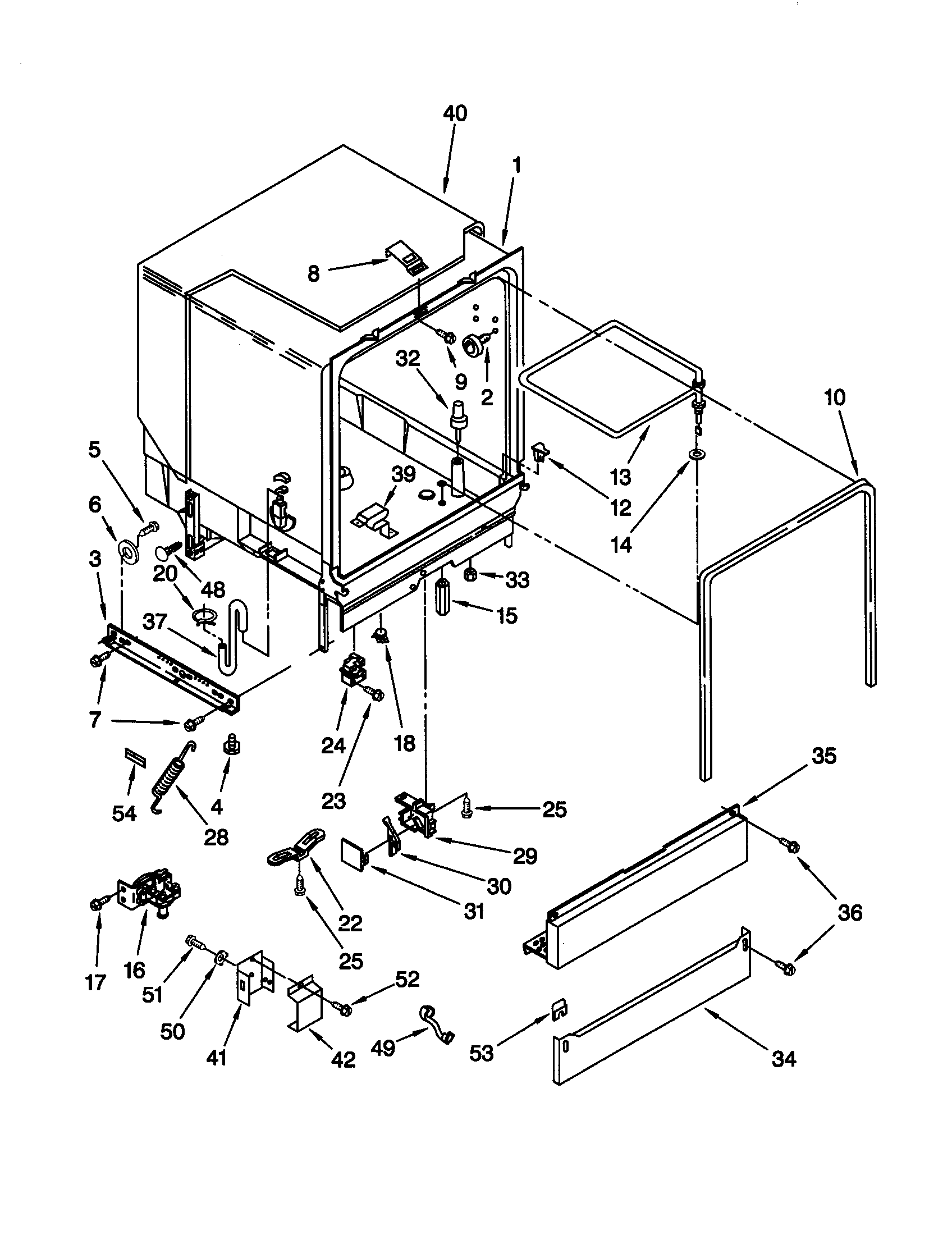 Whirlpool DU910PFGZ1 tub assembly diagram