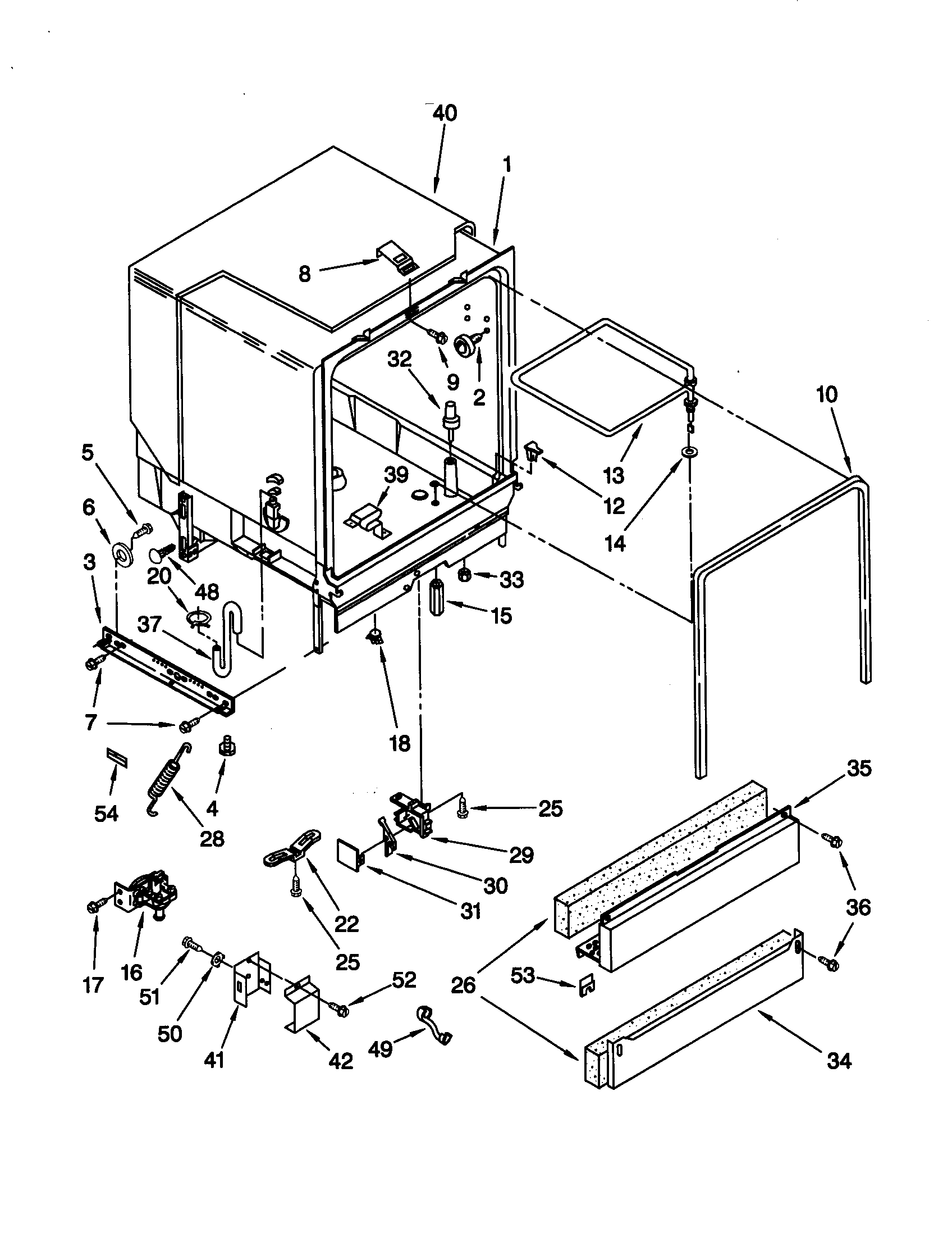 Whirlpool DU920PFGB1 tub assembly diagram