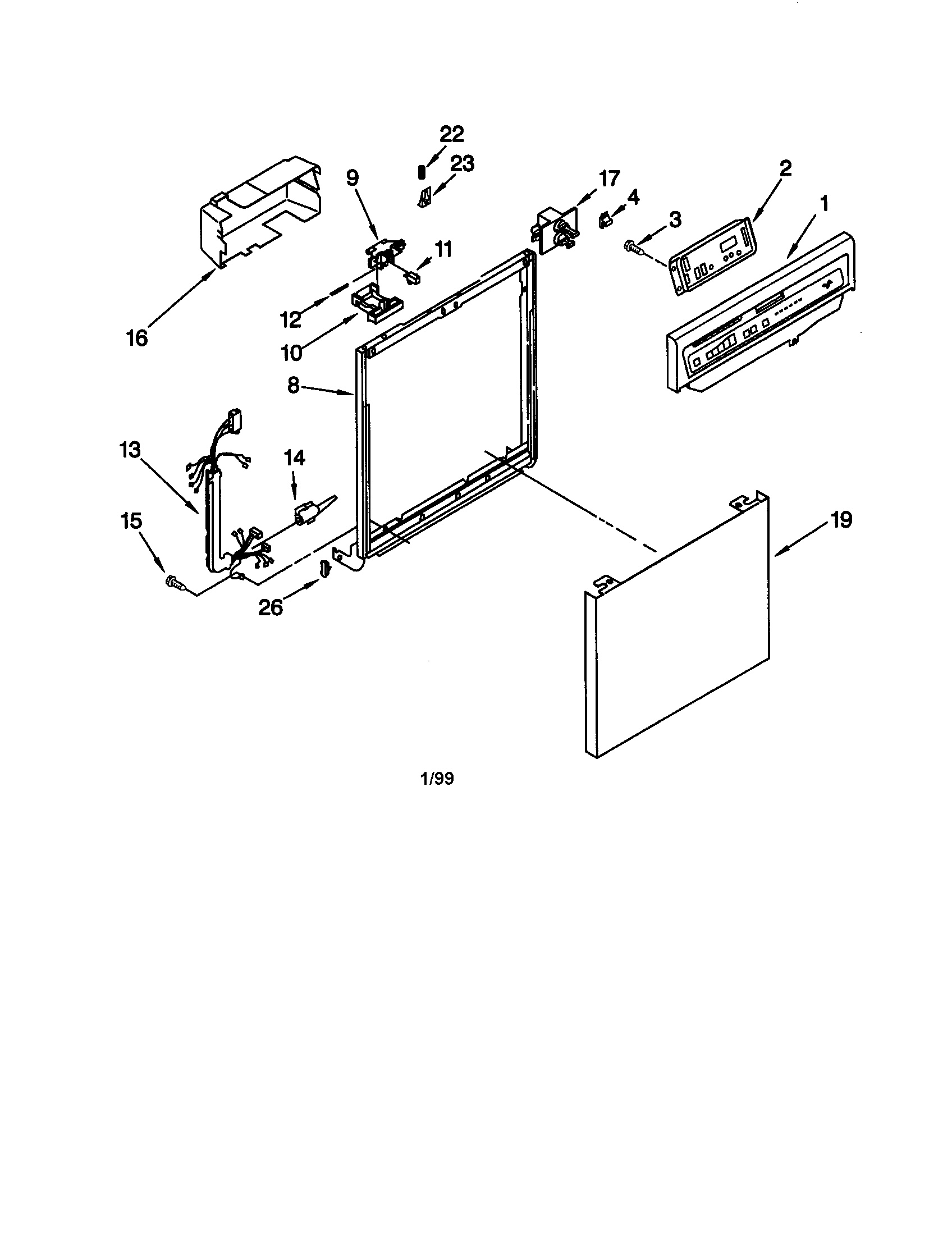 Whirlpool DU925SCGB0 frame and console diagram